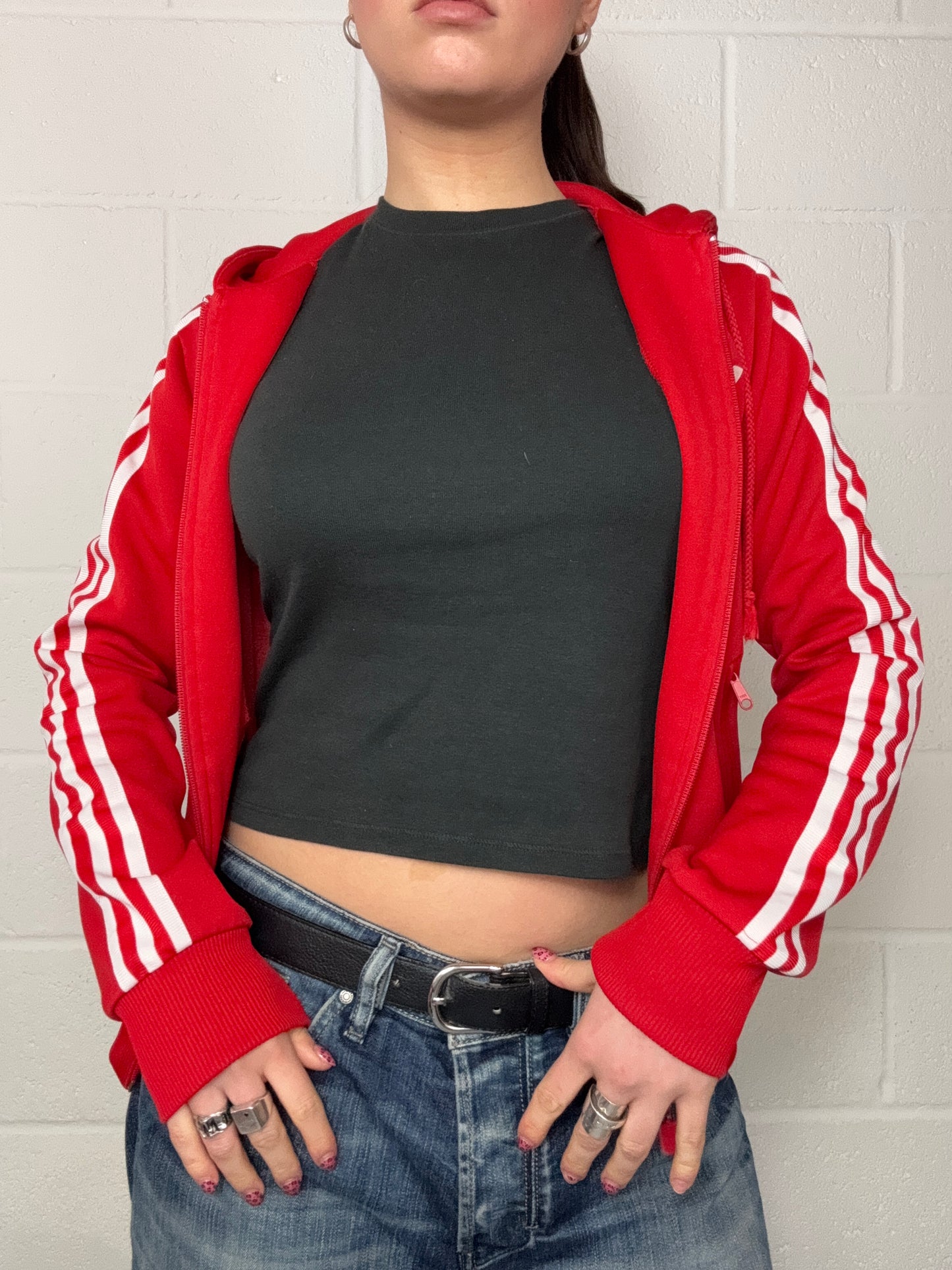 Red Adidas Hoodie (UK8)