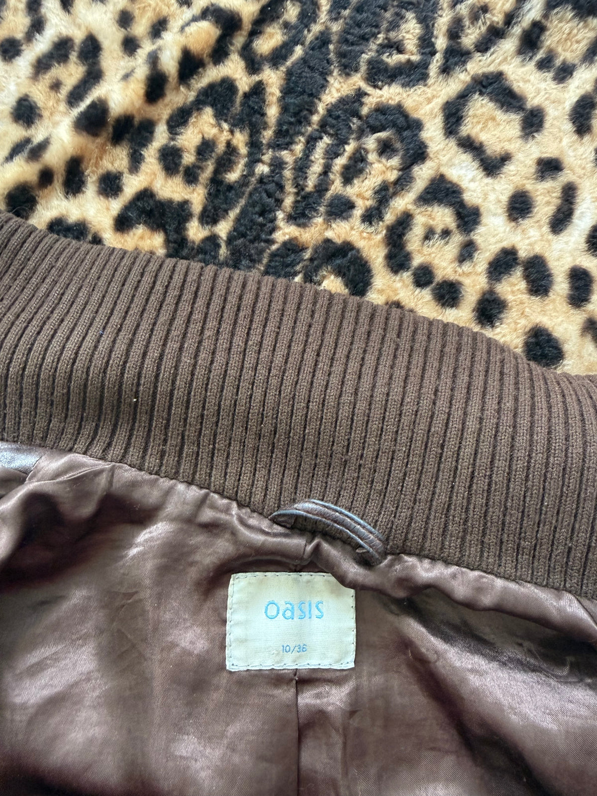 Vintage Brown Leather Jacket (UK10)