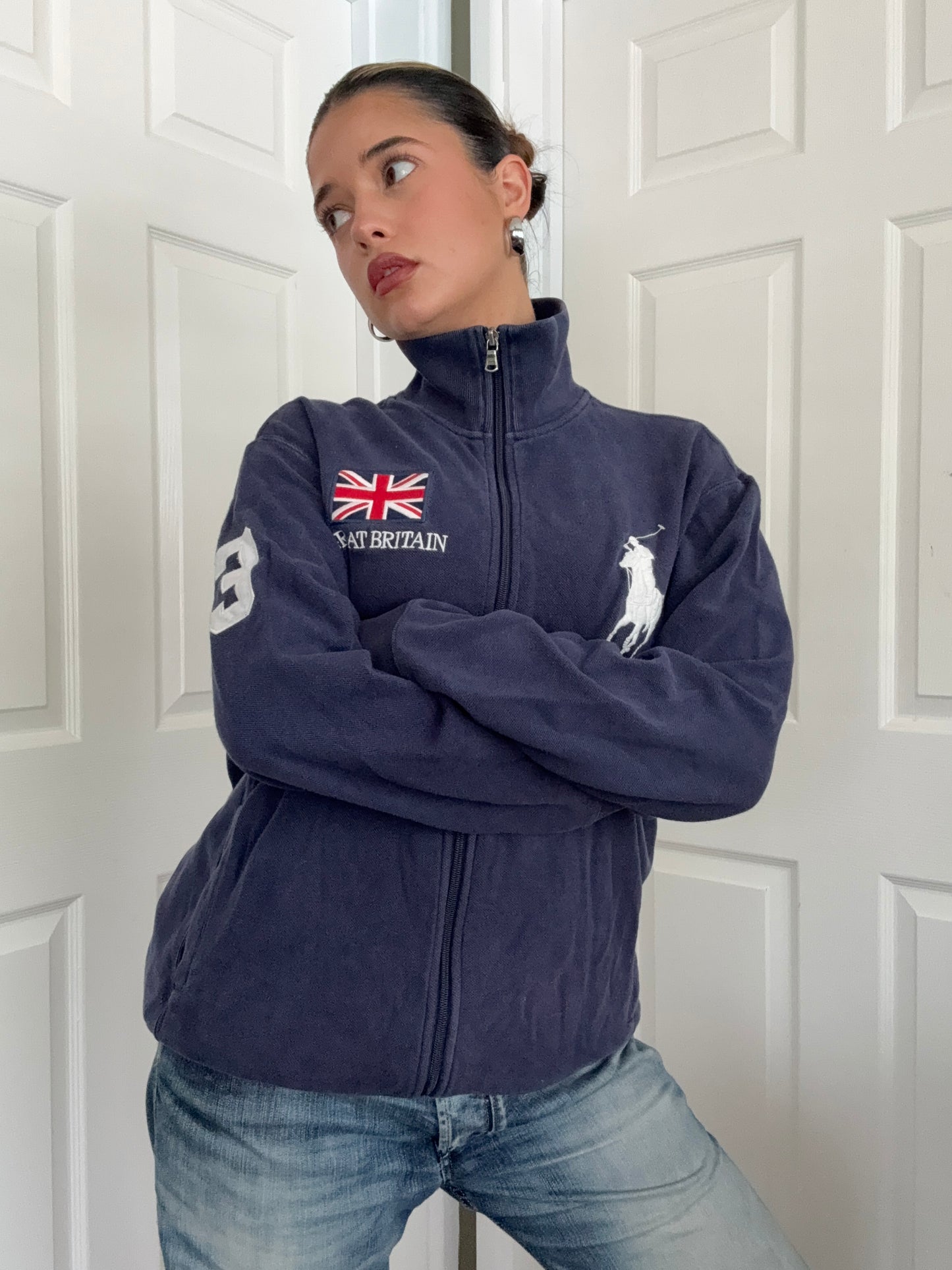 Vintage Ralph Lauren Great Britain Zip Jumper (L)