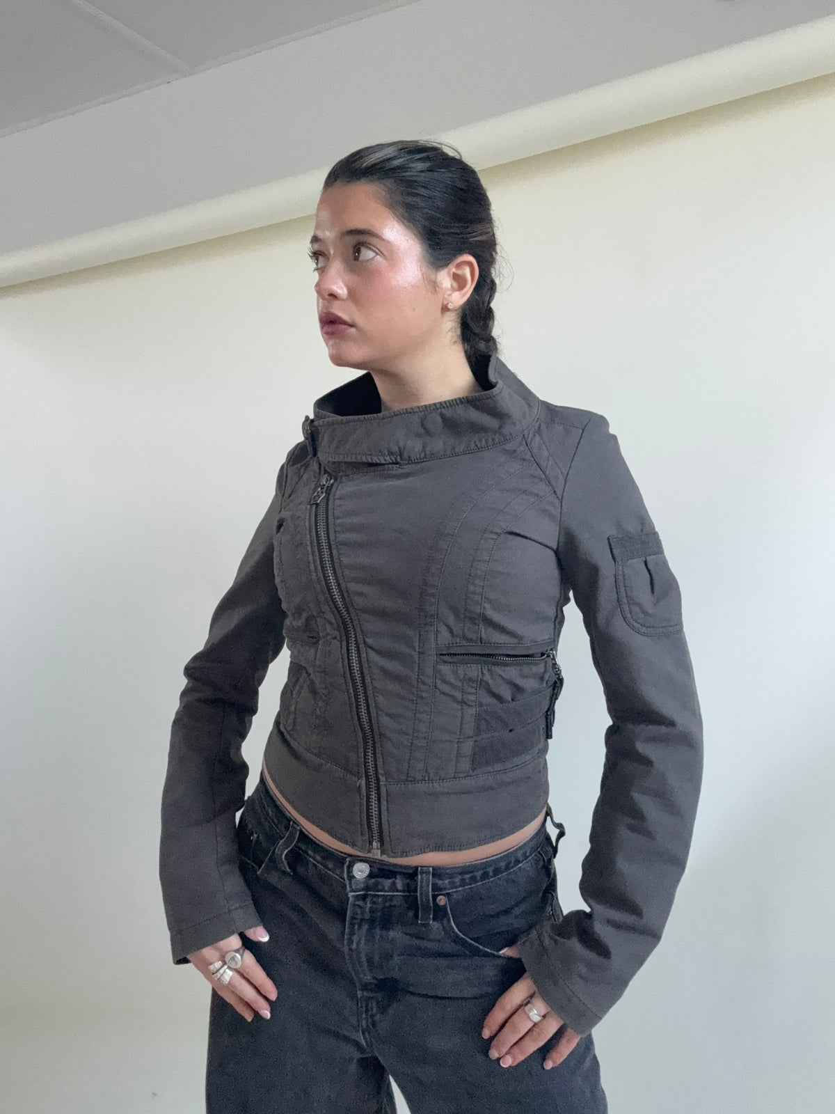 Diesel Cropped Fitted Utility Jacket (S)