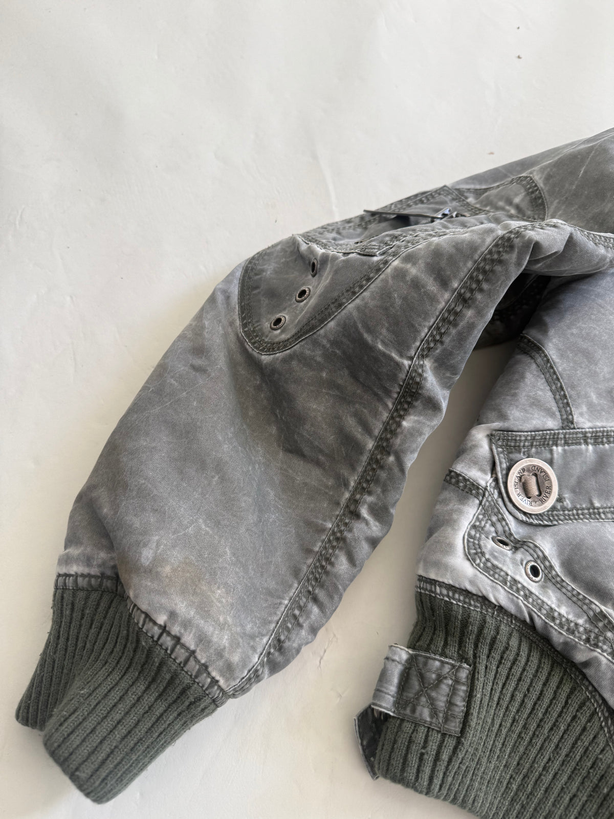 Khaki Y2K Bomber Jacket (UK14)