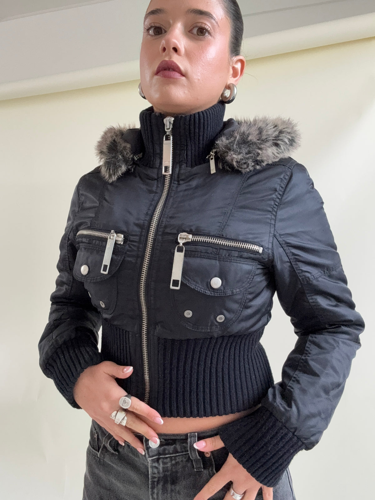 Y2K Fitted Puffer Jacket (UK8)