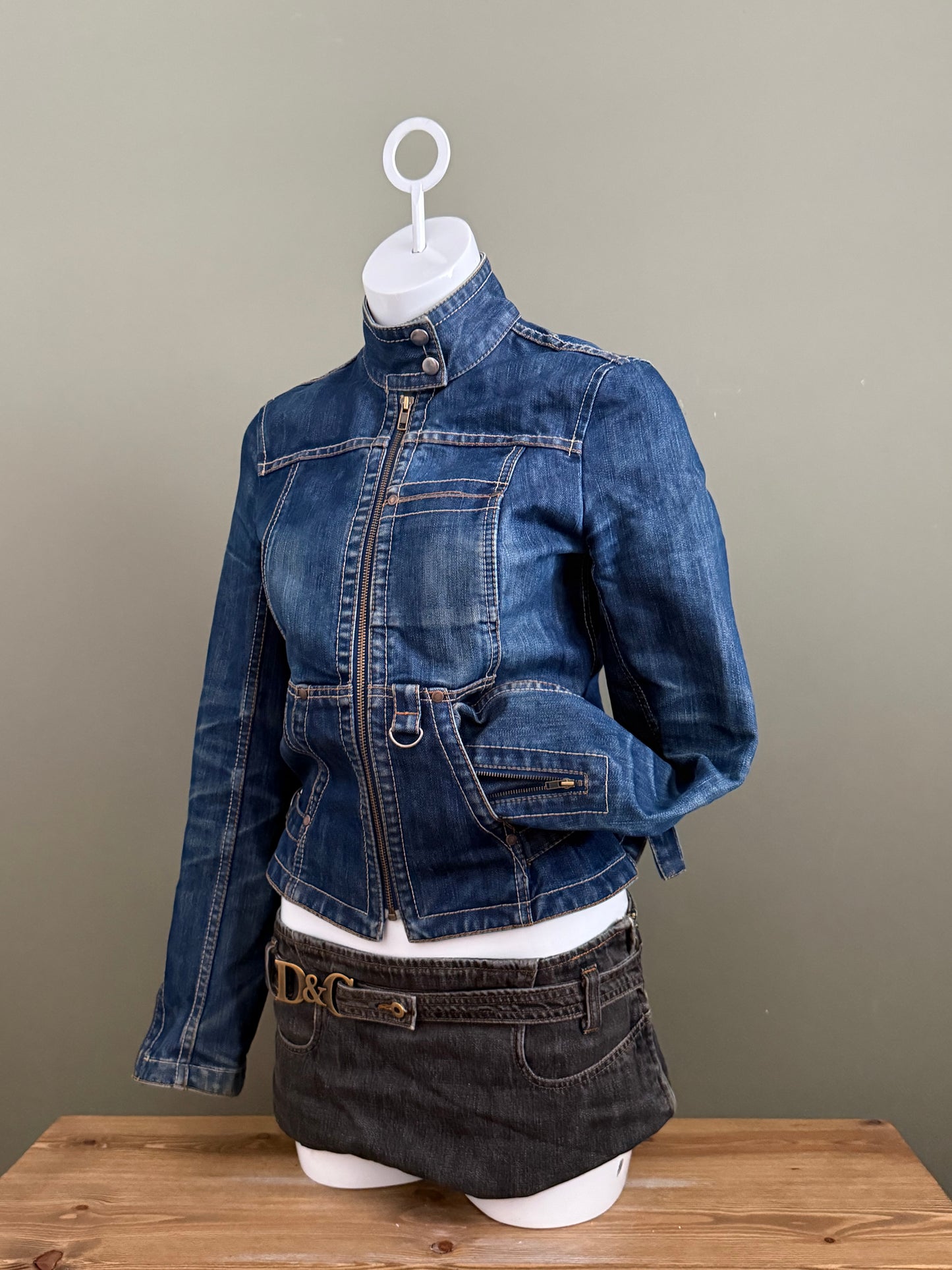 French Connection Denim Cargo Jacket (UK10)