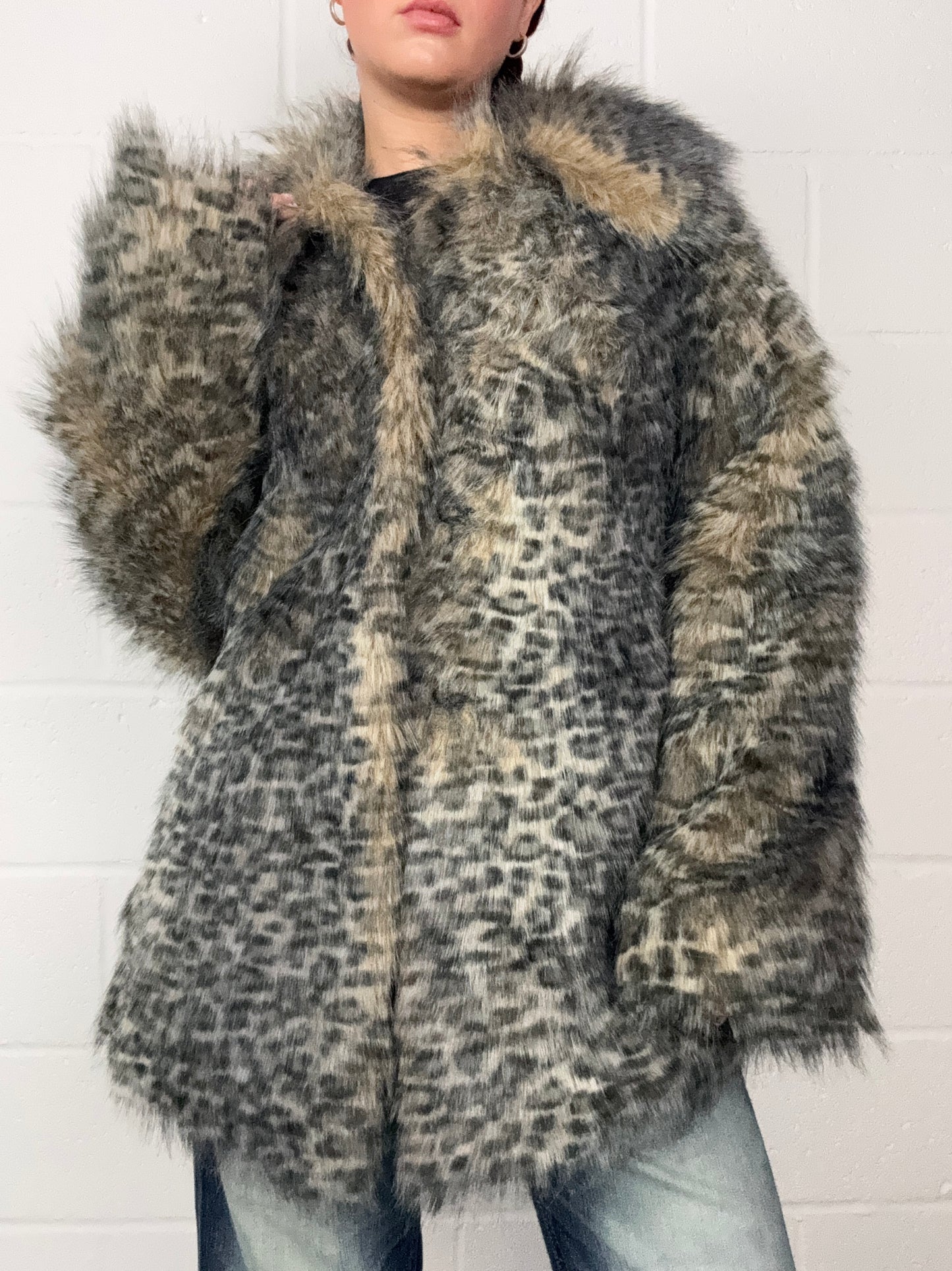 Jane Norman Faux Fur Leopard Jacket (UK12)