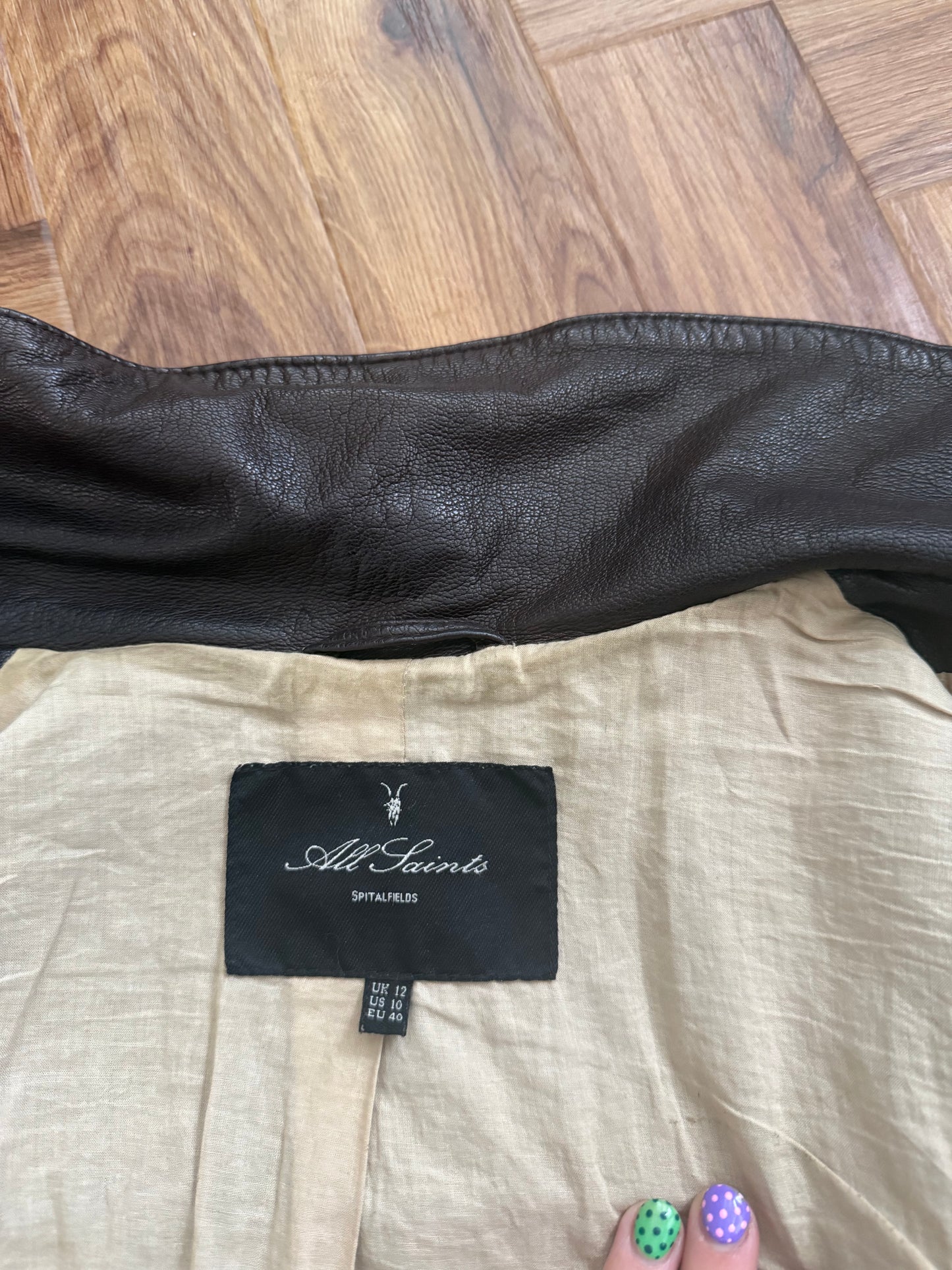 Allsaints Leather Braided Jacket (UK12)