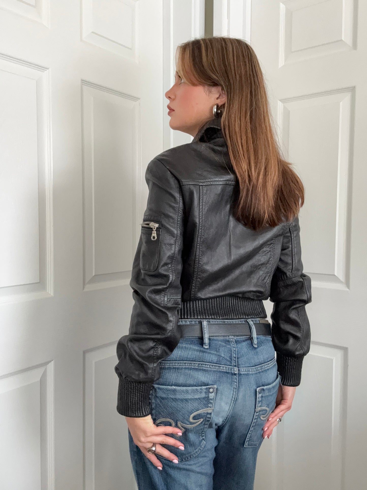 Leather Cargo Jacket (XL)