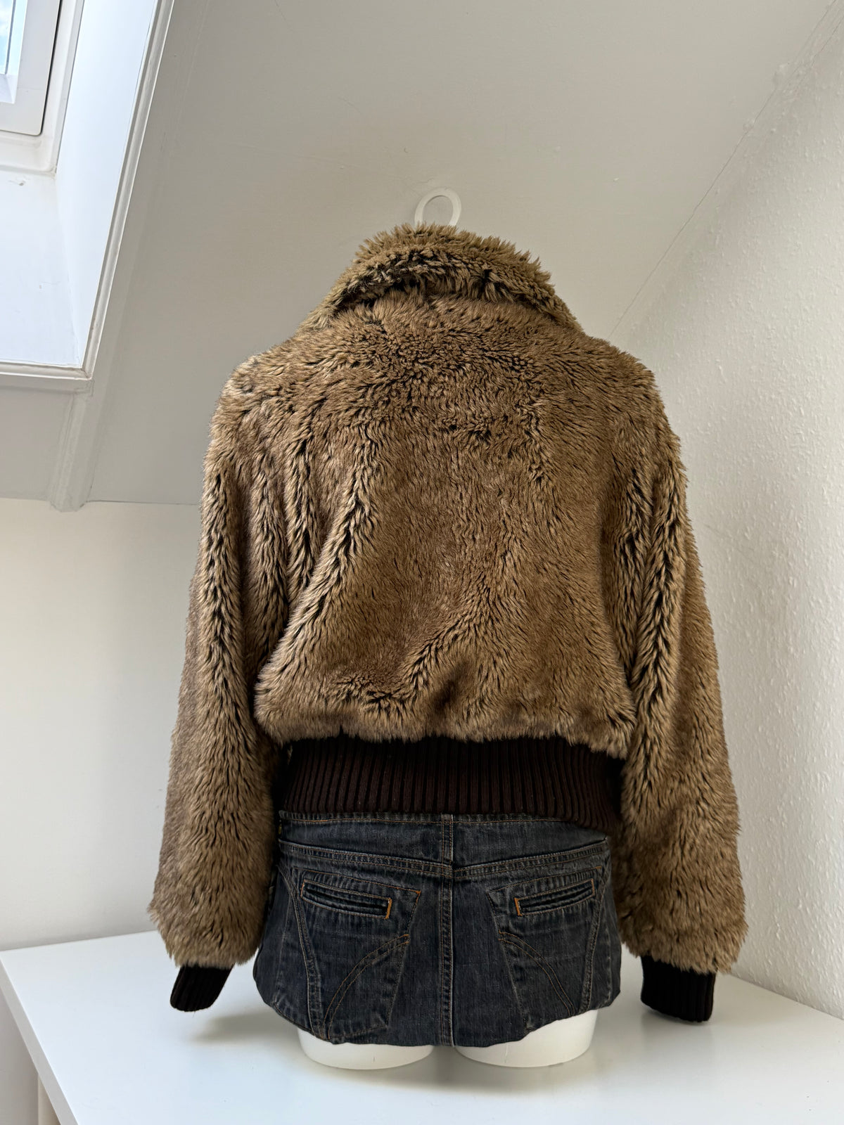 Faux Fur Bomber Jacket (UK16)