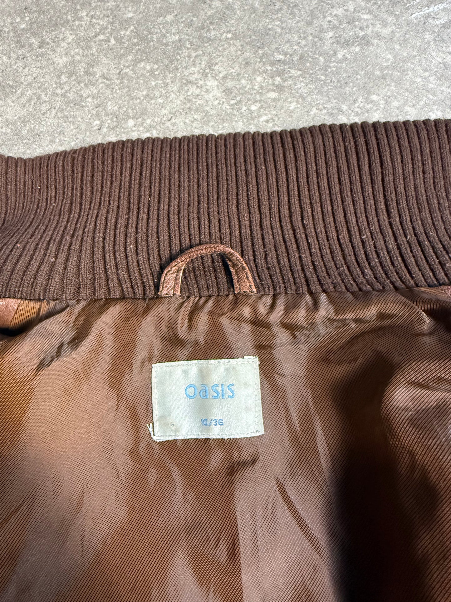 Oasis Brown Leather Jacket