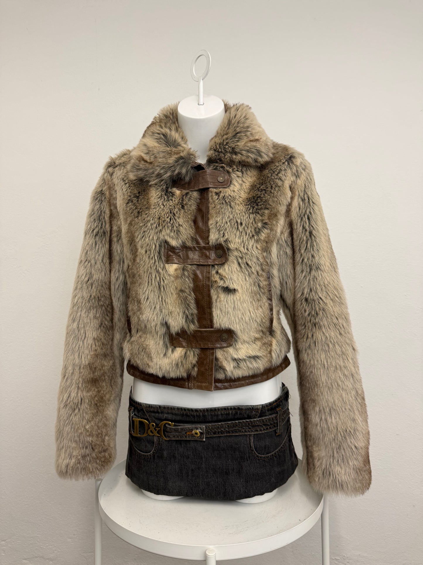 Faux Fur Bomber Jacket (UK12)