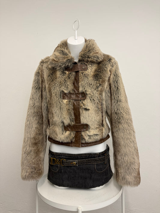 Faux Fur Bomber Jacket (UK12)