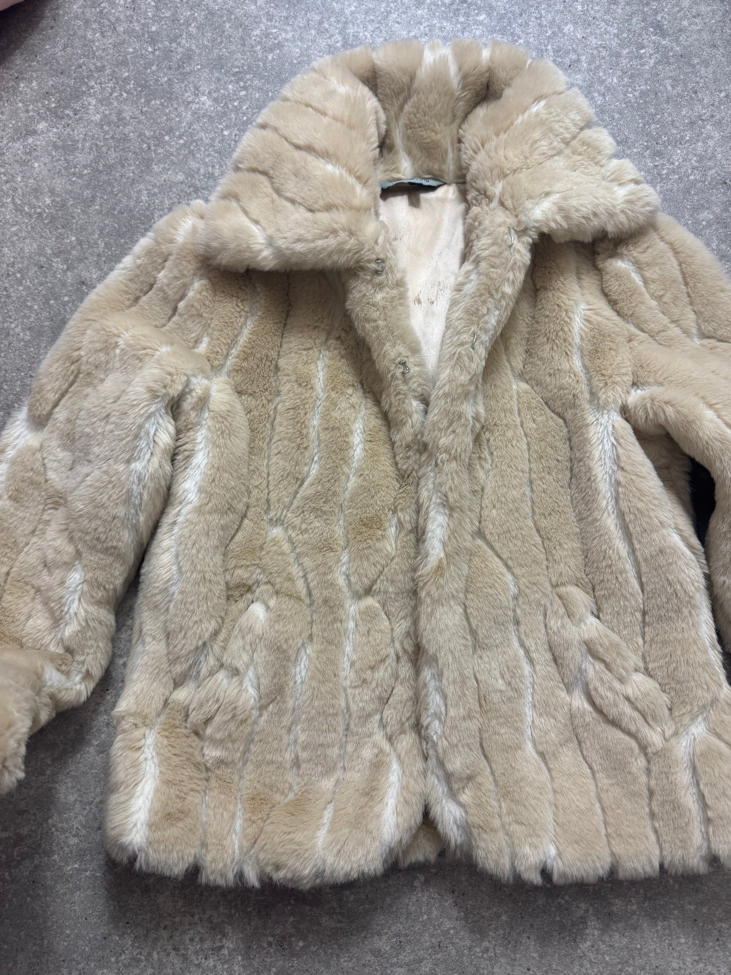 Cream Faux Fur Jacket (UK10)