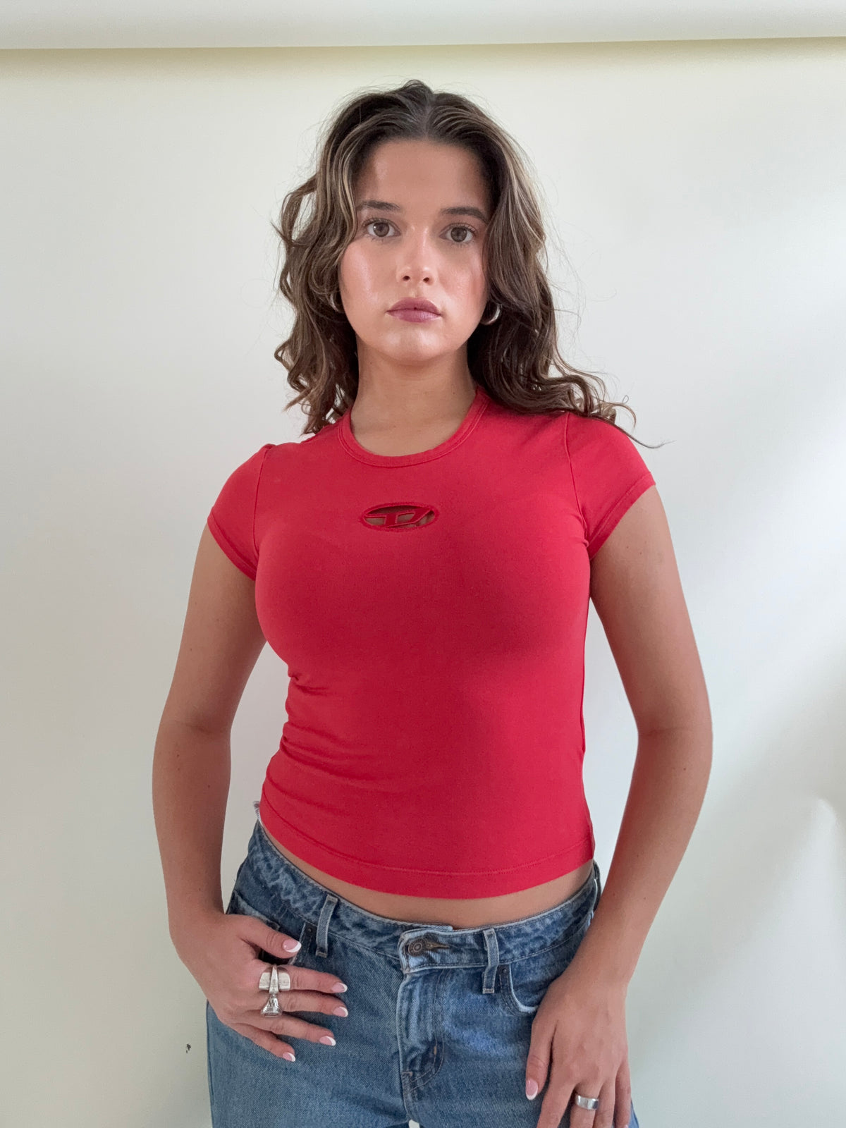Diesel Cut Out Baby Tee (XS)