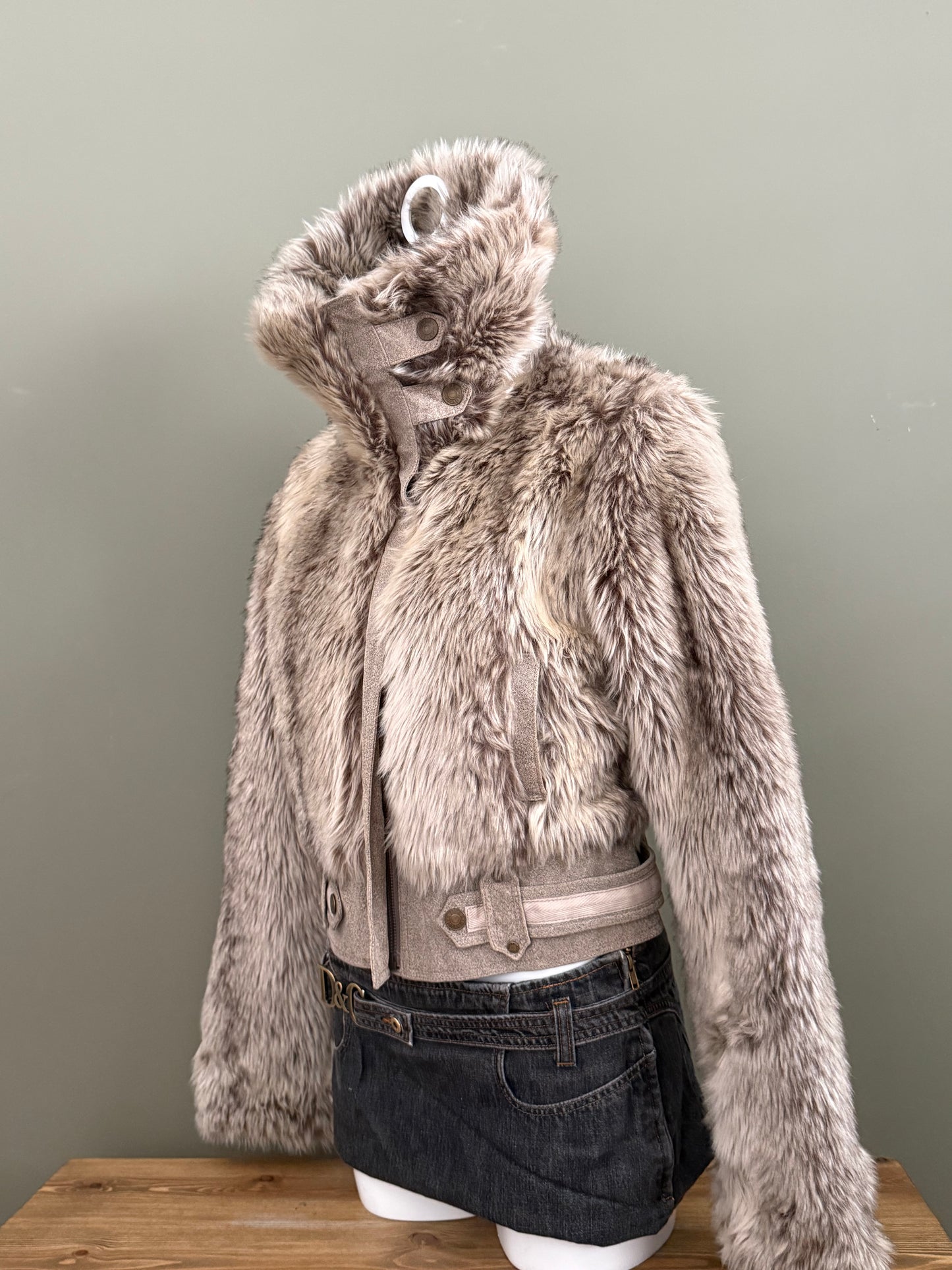 Faux Fur Bomber Jacket (UK14)