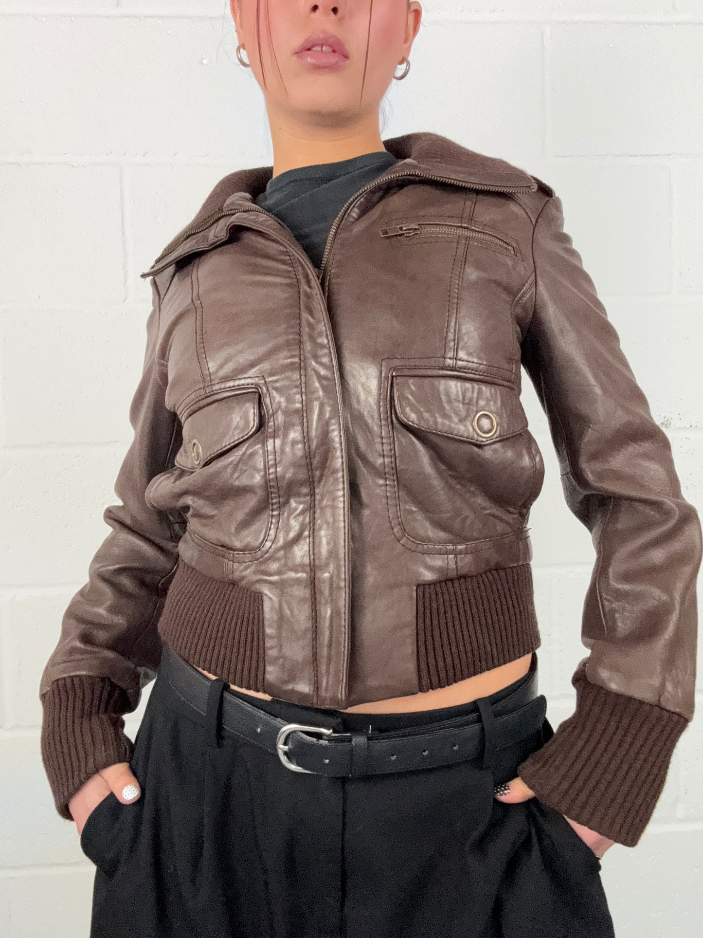 Brown Vintage Leather Jacket (UK10)