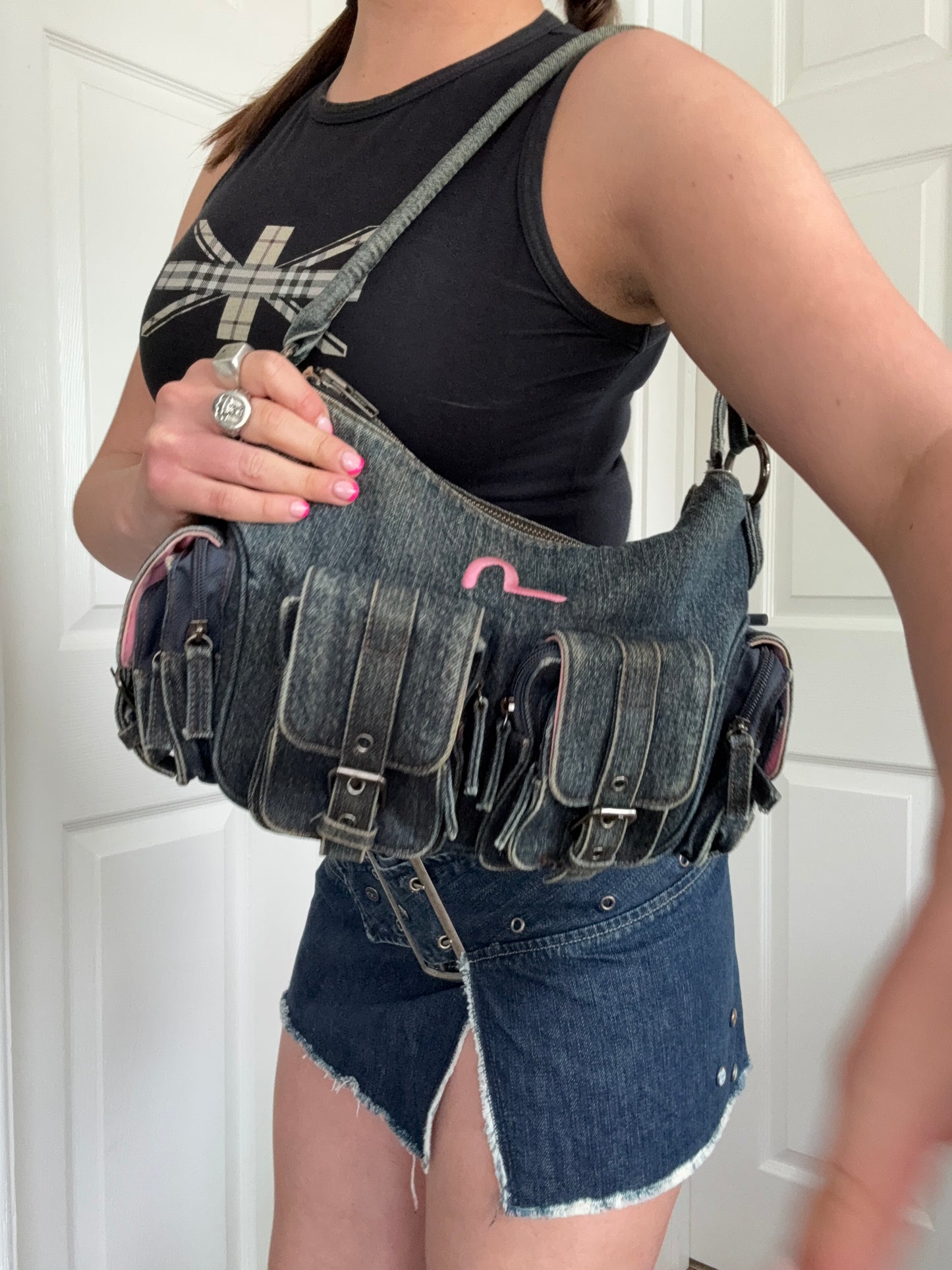 Evisu Denim Cargo Handbag