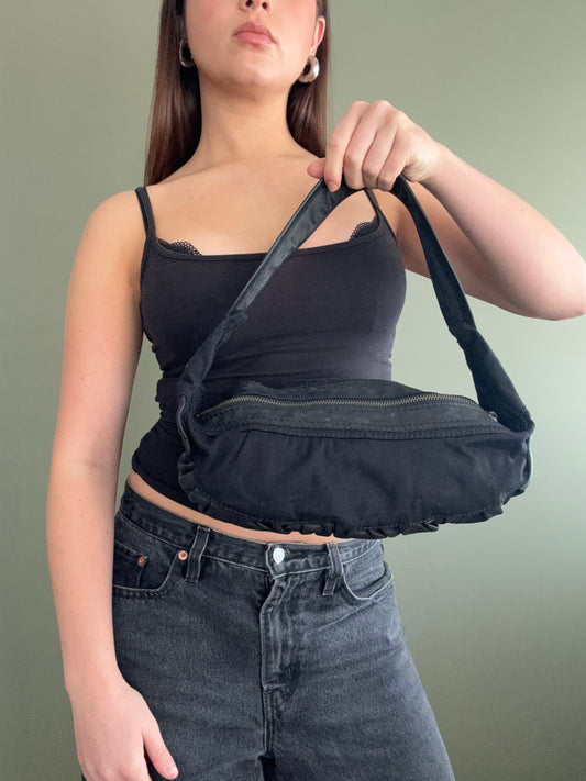 Diesel Leather Ruched Shoulder Bag