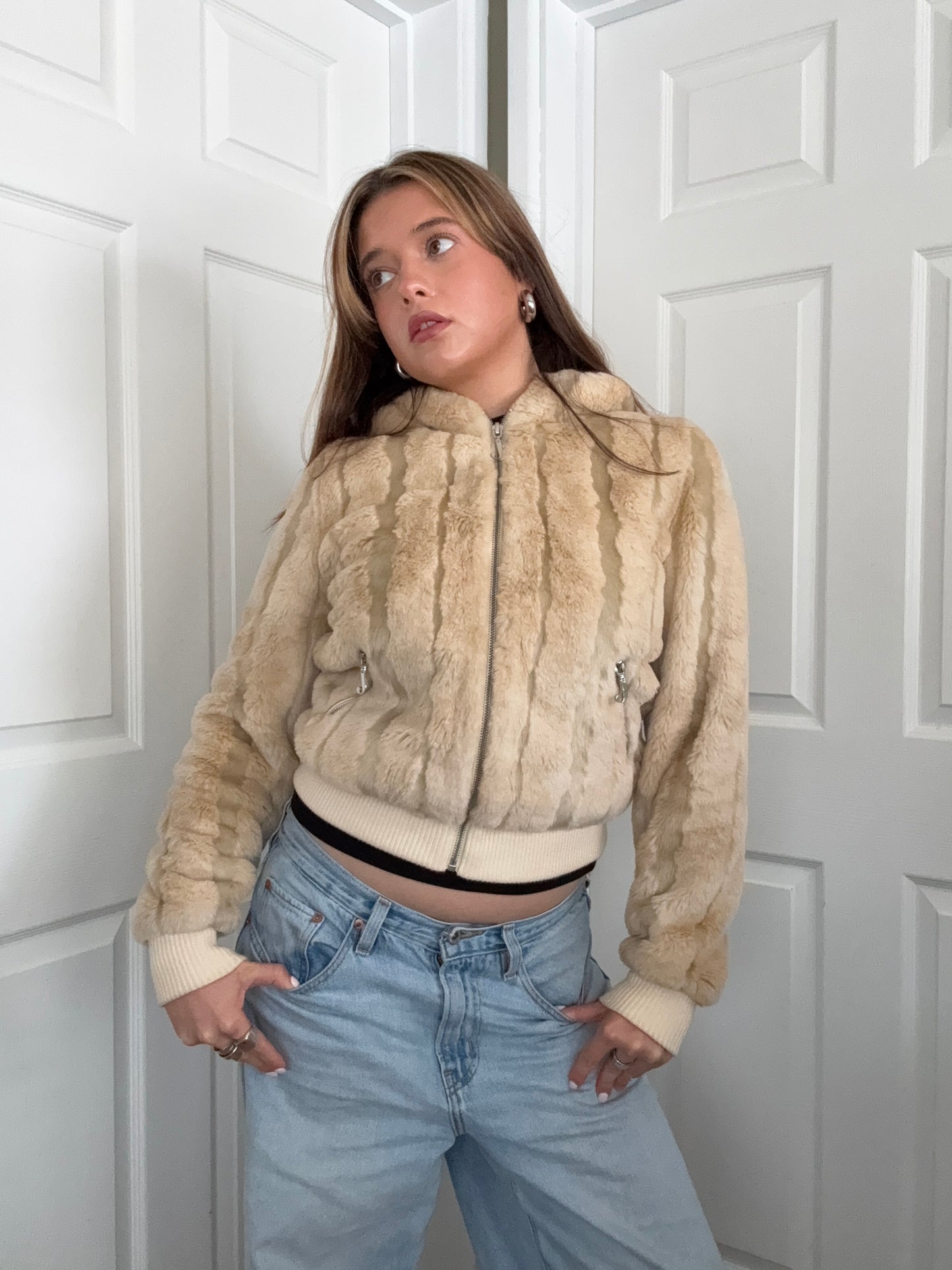 Juicy Couture Faux Fur Hooded Jacket (S)