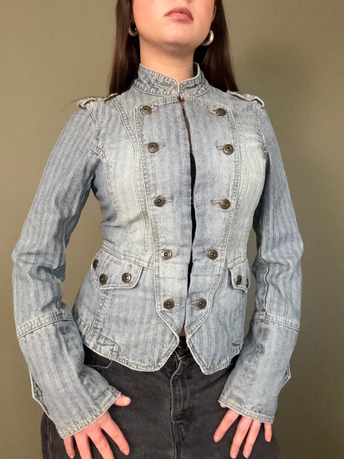 Karen Millen Denim Military Jacket (UK12)