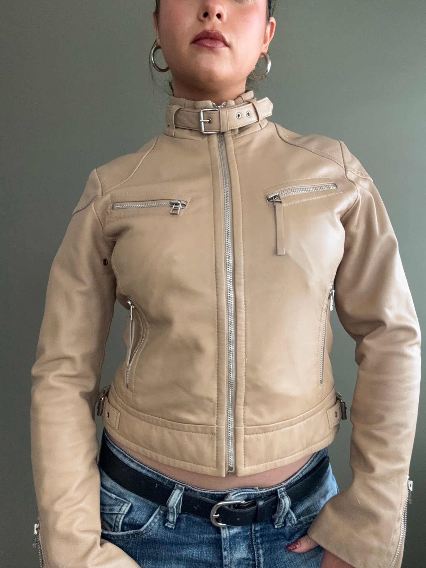 Leather Buckle Jacket (UK10)
