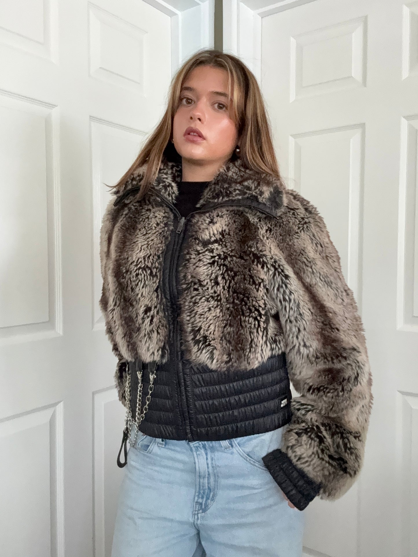 Miss Sixty Reversible Faux Fur Jacket (XL)