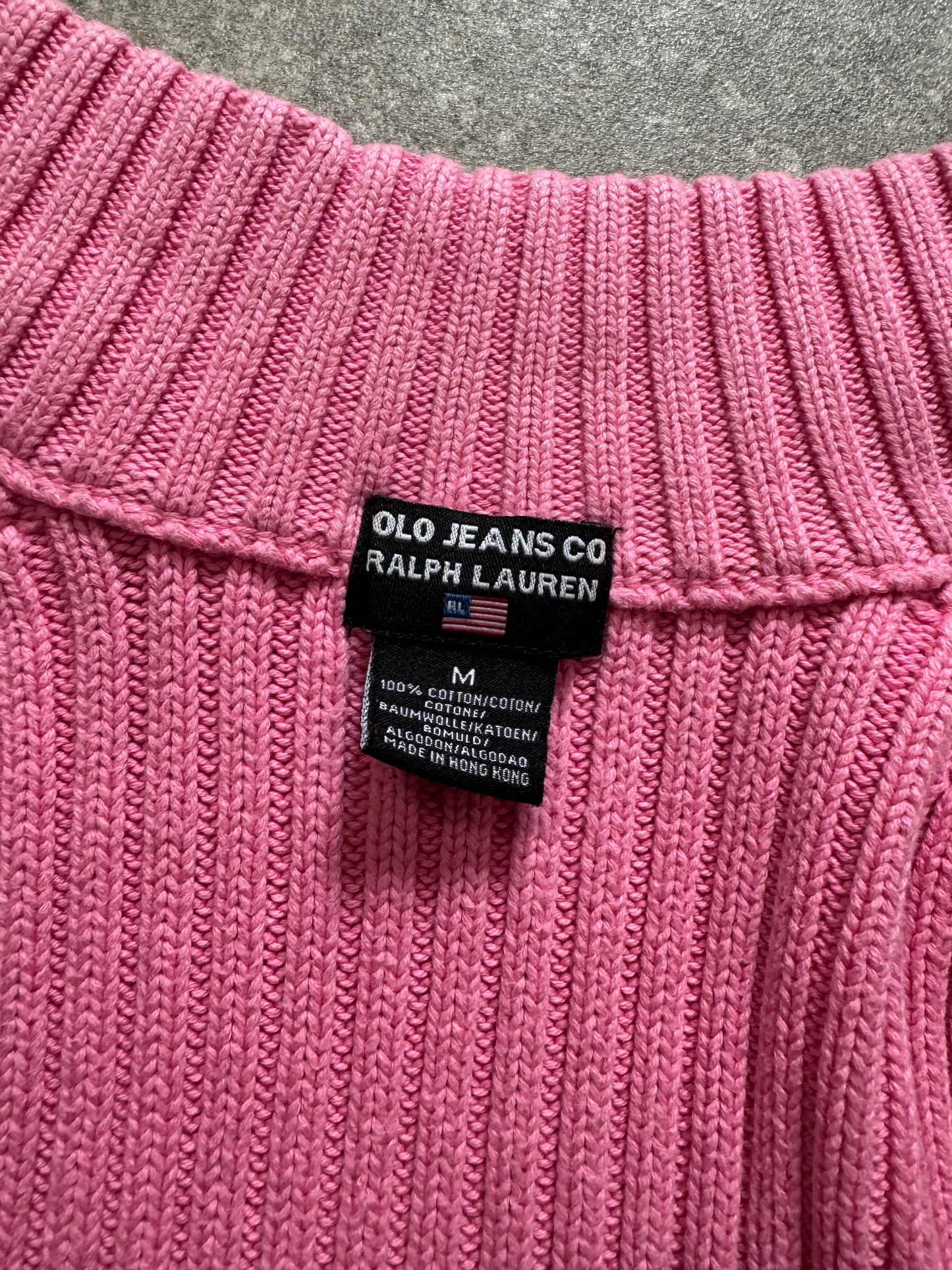Pink Ralph Lauren Double Zip Jumper (M)
