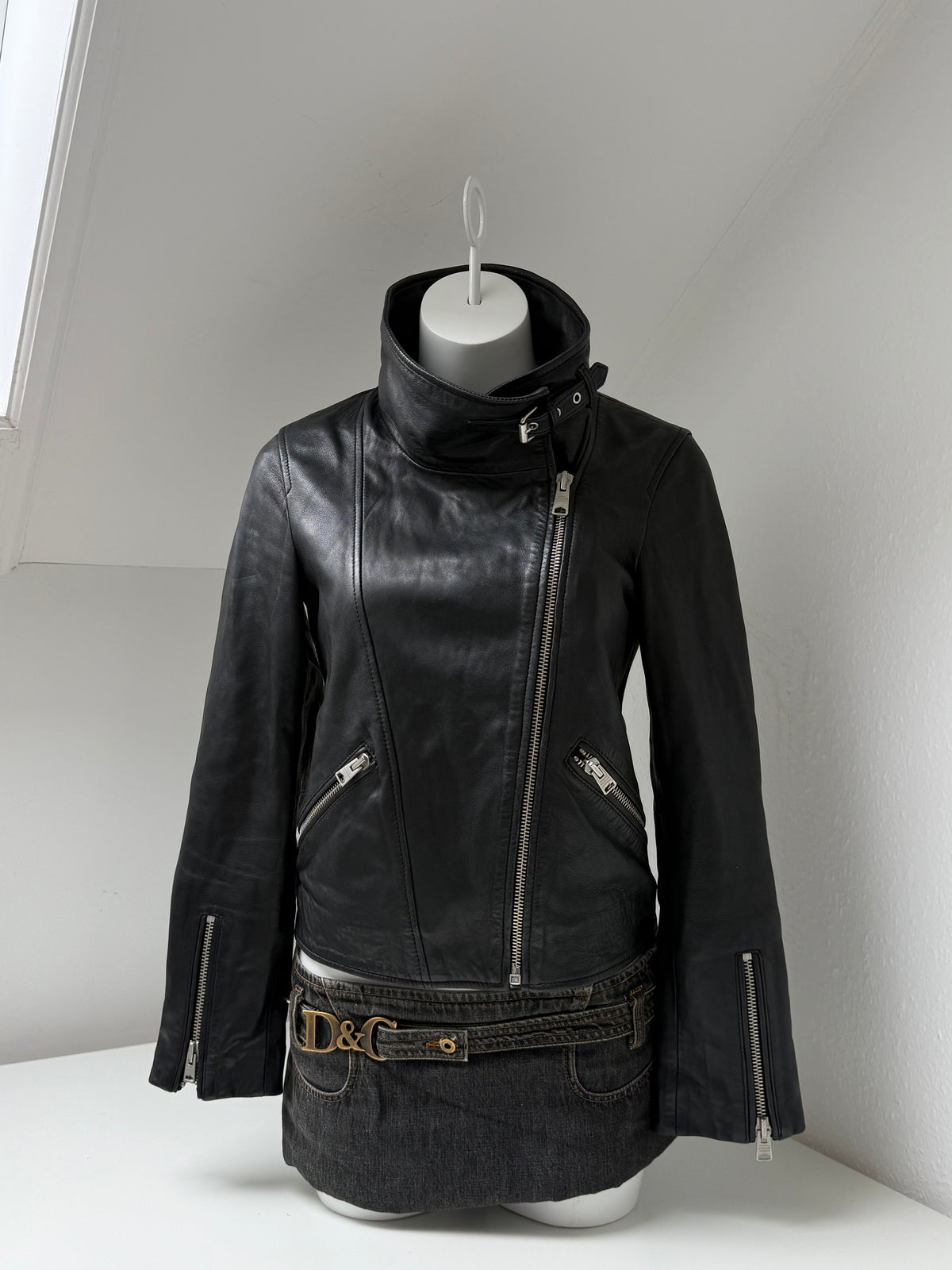Allsaints Leather Buckle Jacket (UK10)