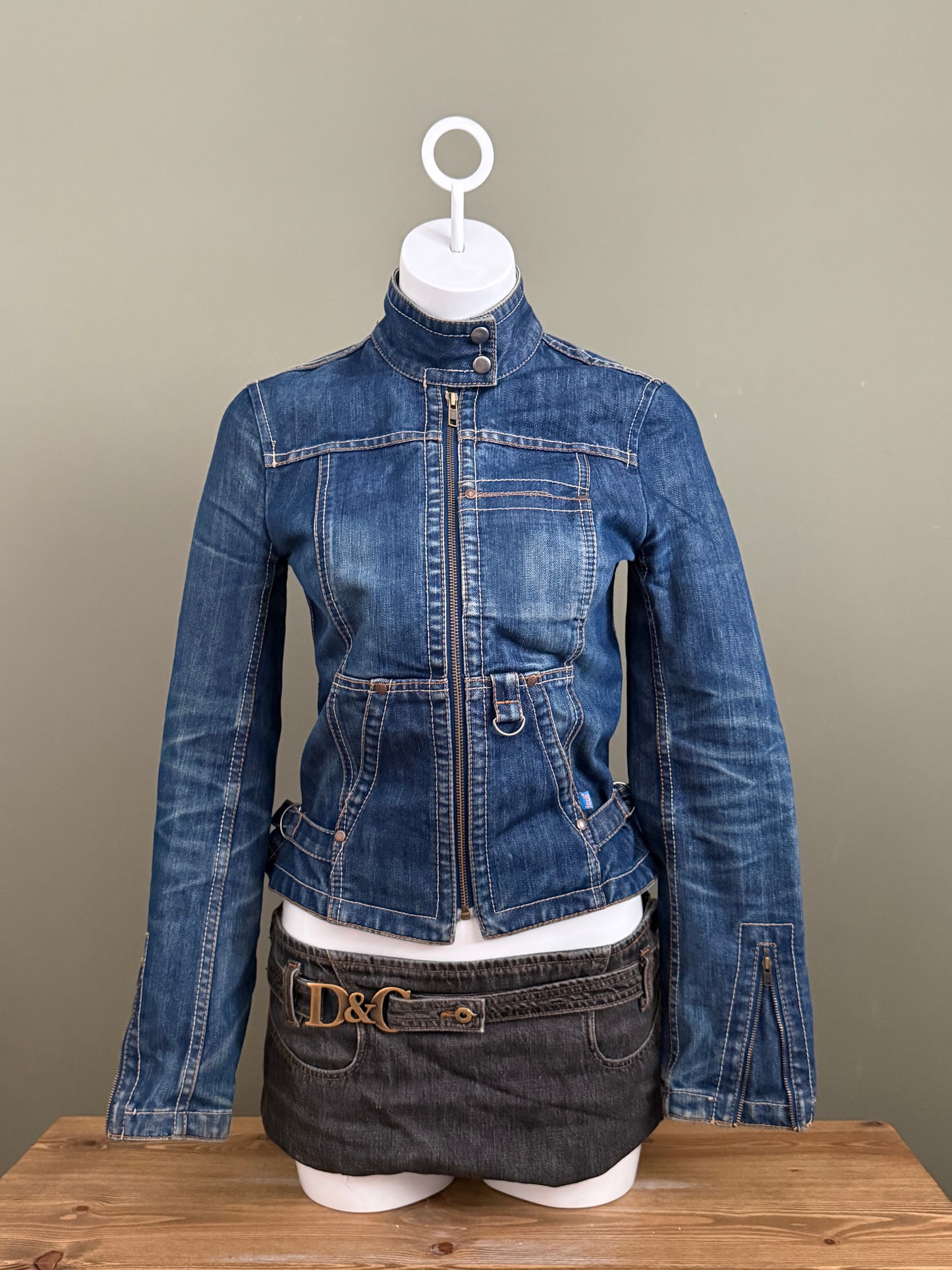 French Connection Denim Cargo Jacket (UK10)