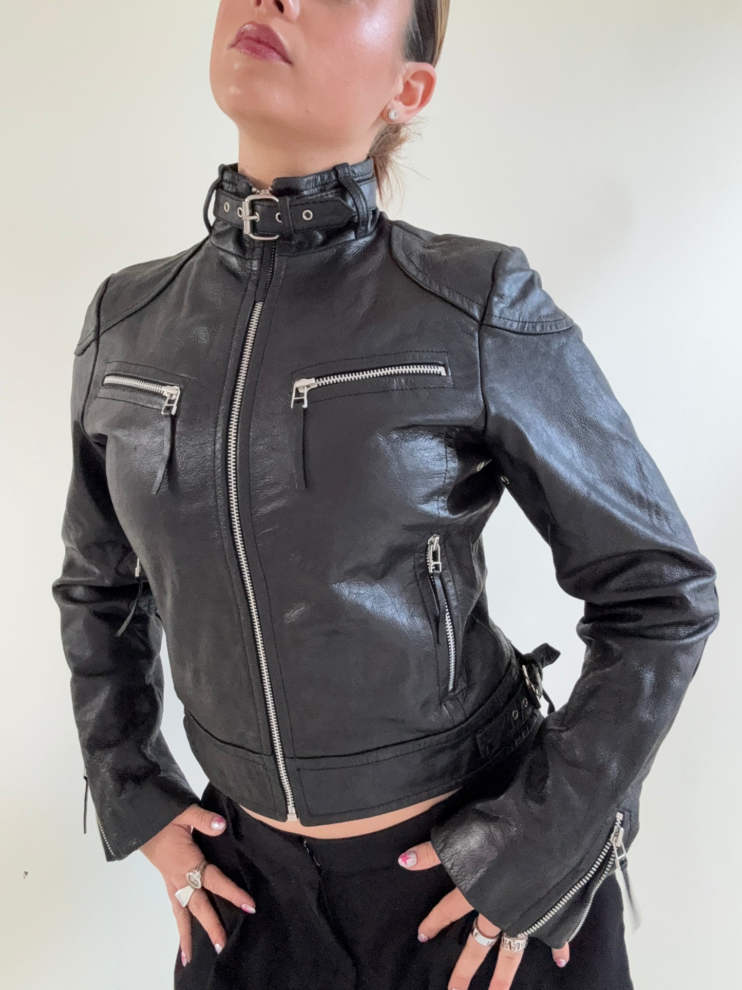Leather Buckle Jacket (UK10)