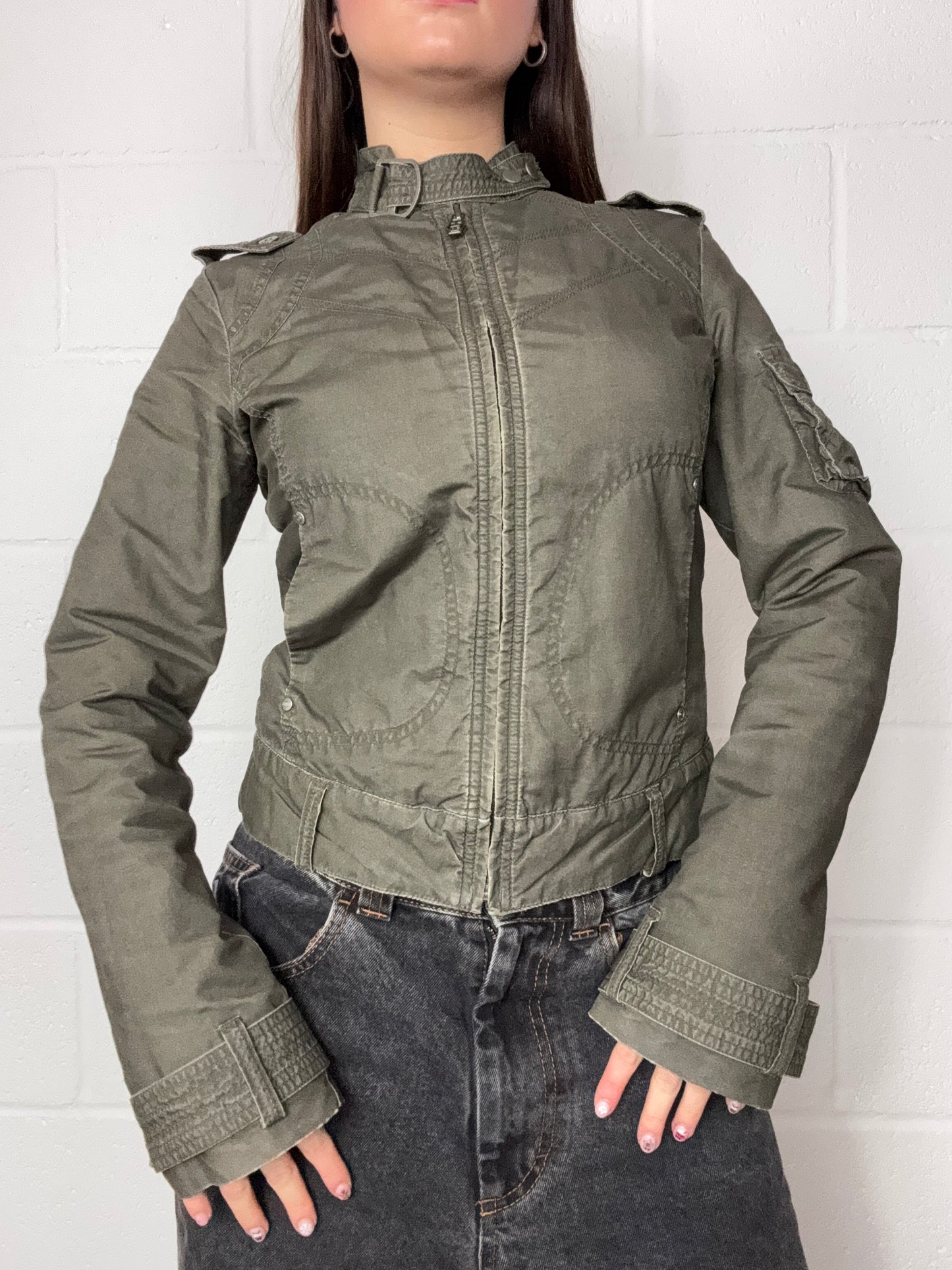 Diesel Khaki Biker Jacket (S)