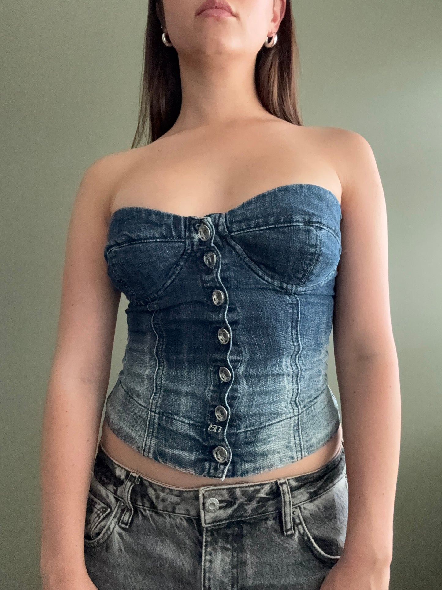 Miss Sixty Denim Corset Top (XS)