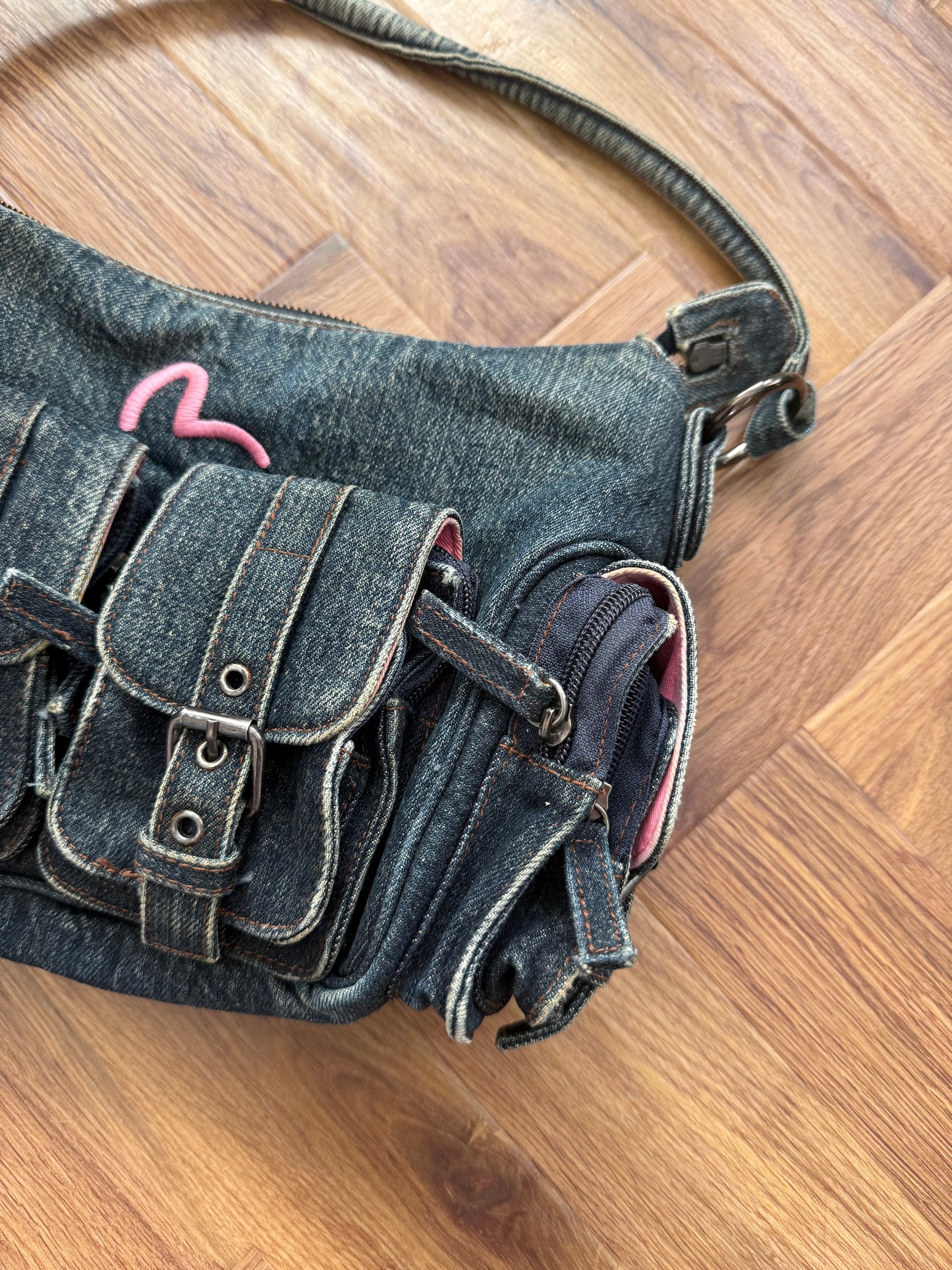 Evisu Denim Cargo Handbag