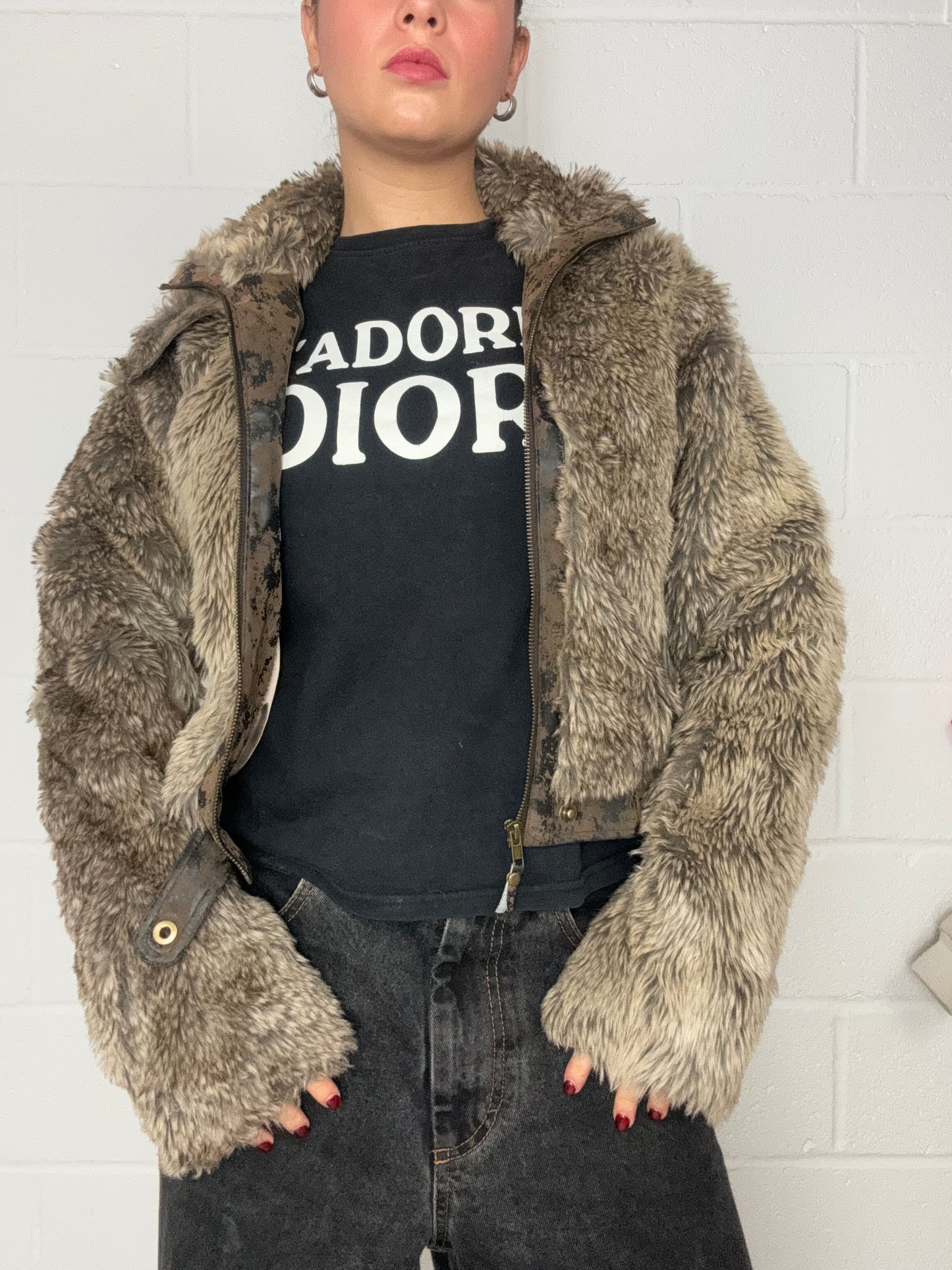 Y2K Faux Fur Jacket (UK10)