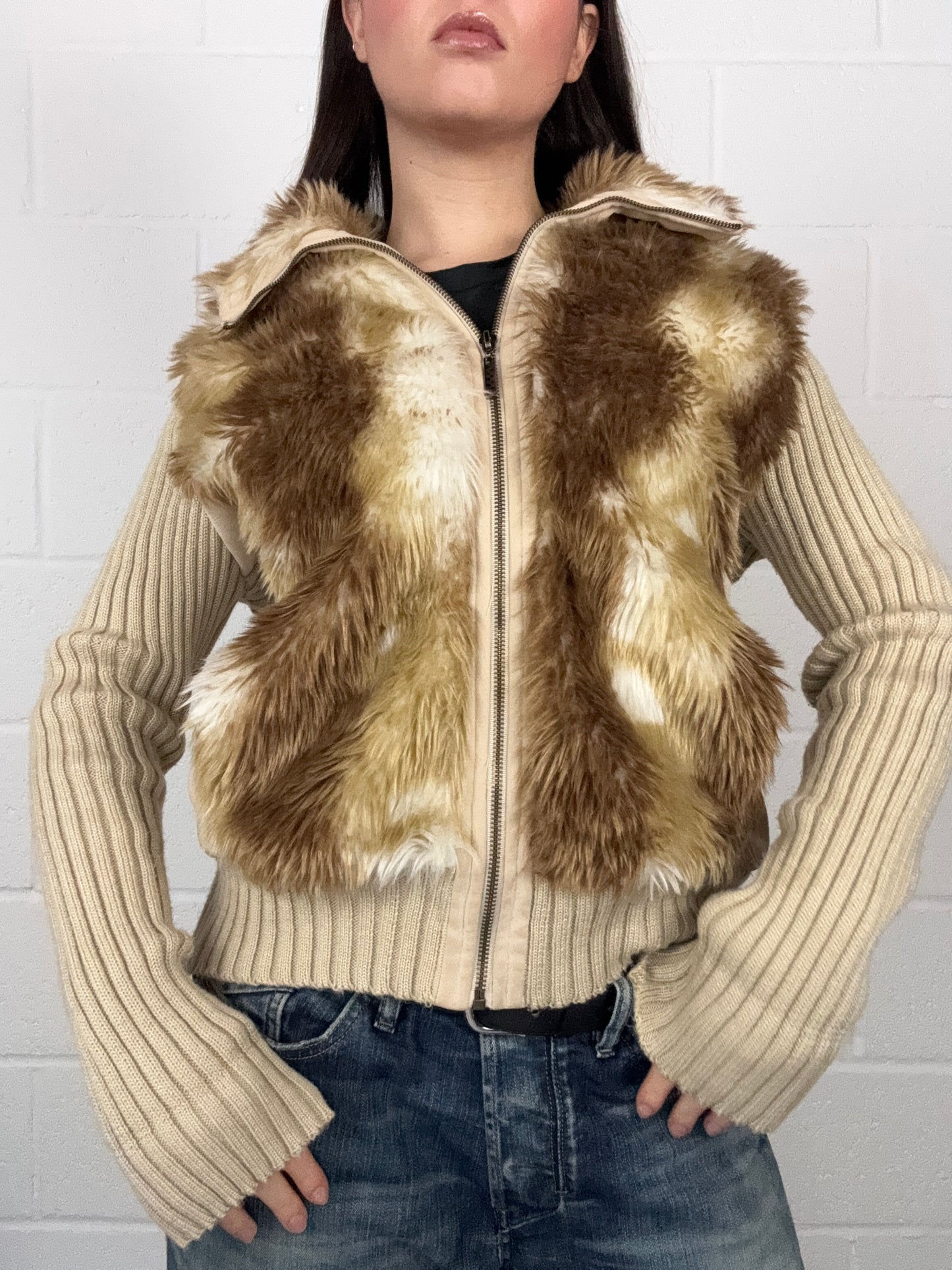 Faux Fur Zip Jumper (XL)