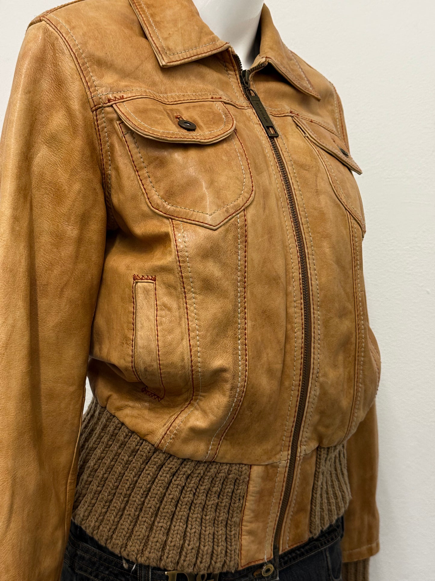 Leather Bomber Jacket (UK16)