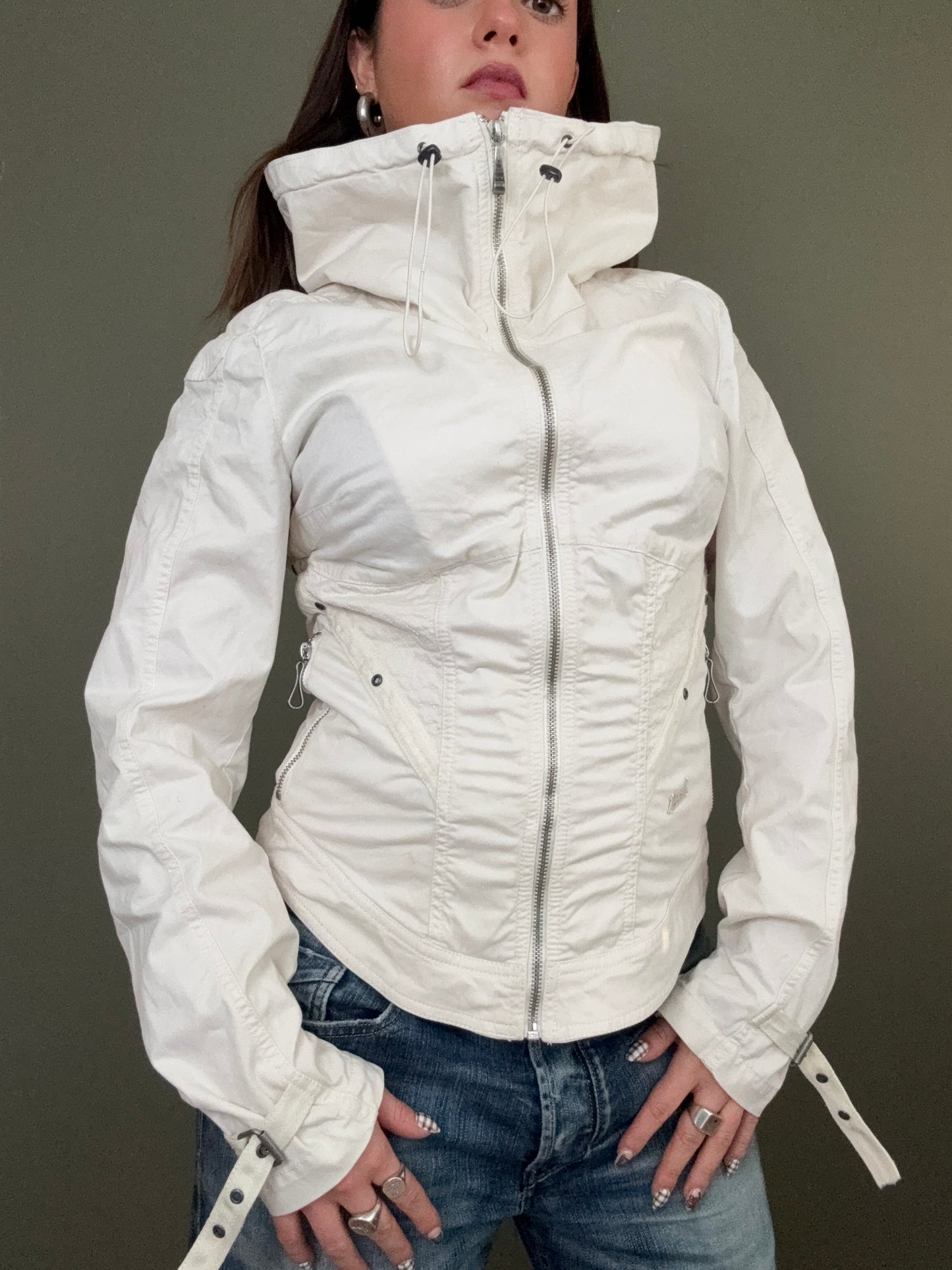 White Fitted Diesel Jacket (M)