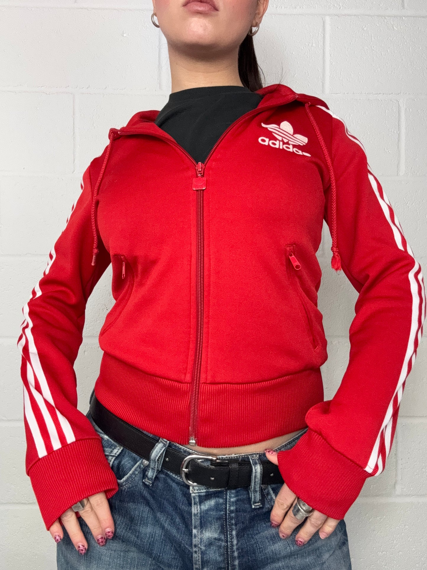 Red Adidas Hoodie (UK8)