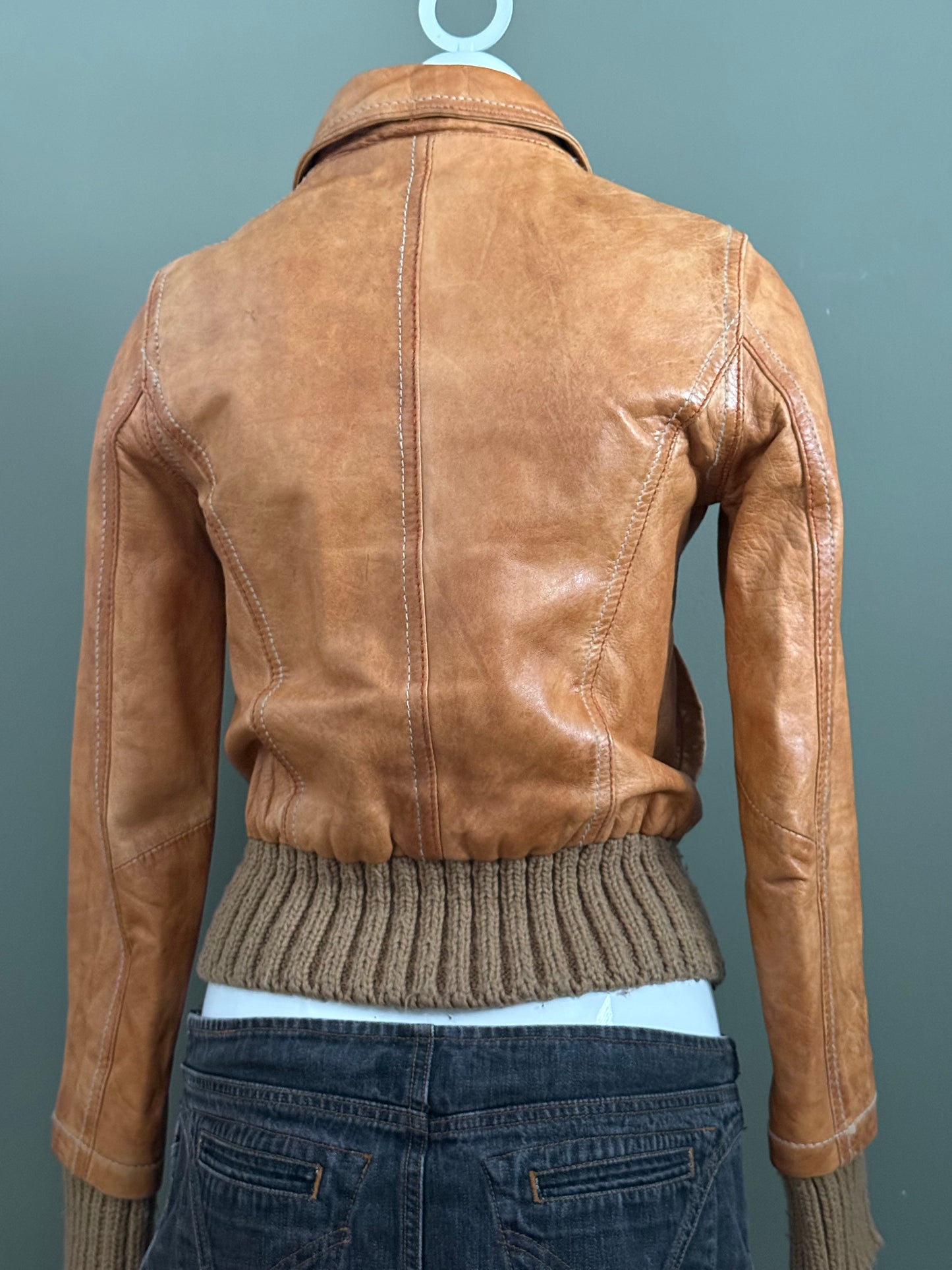 Vintage Leather Bomber Jacket (UK10)