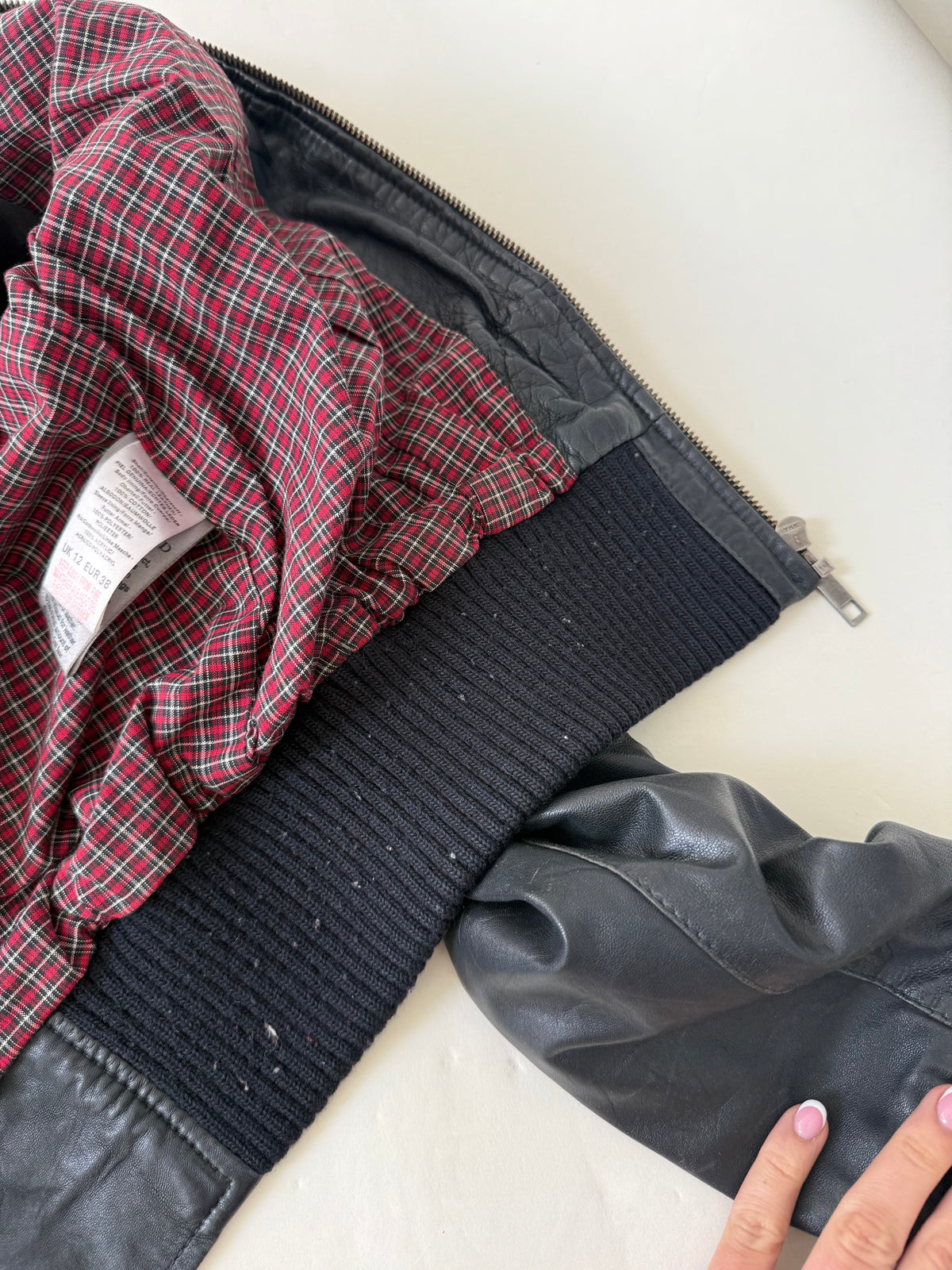 Vintage Leather Cargo Jacket (UK12)