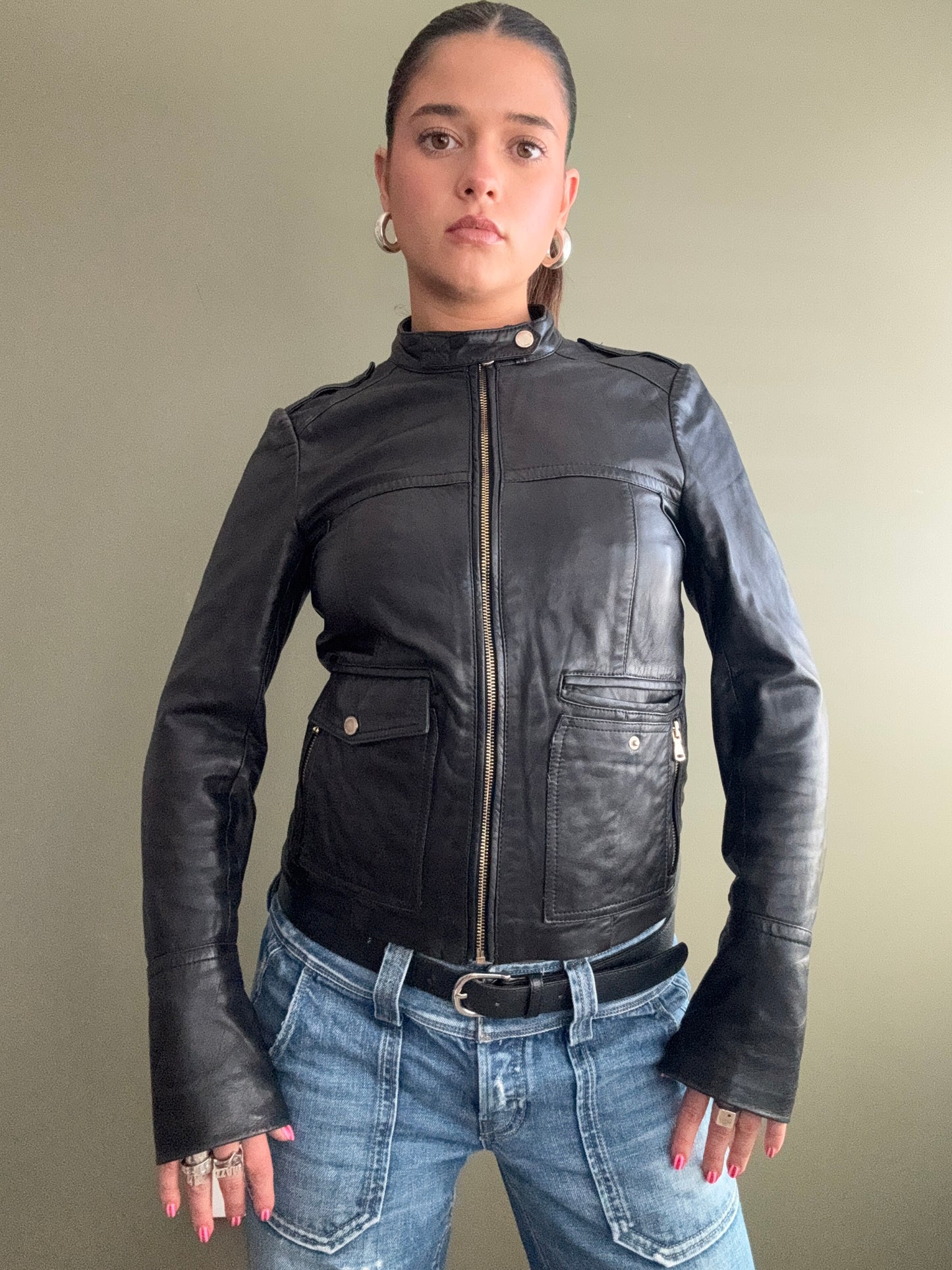 Massimo Dutti Leather Jacket (S)
