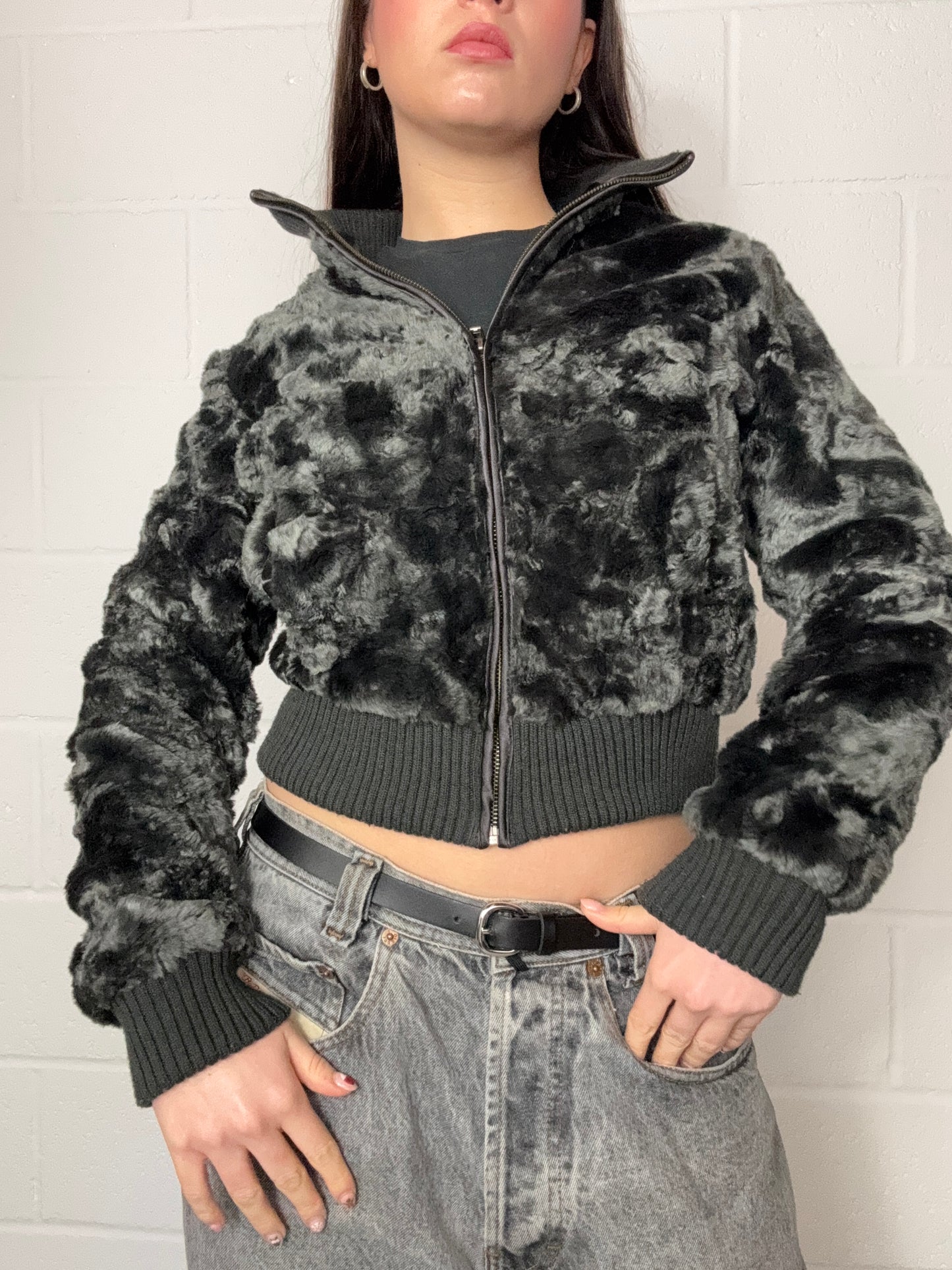 Faux Fur Bomber Jacket (UK10)