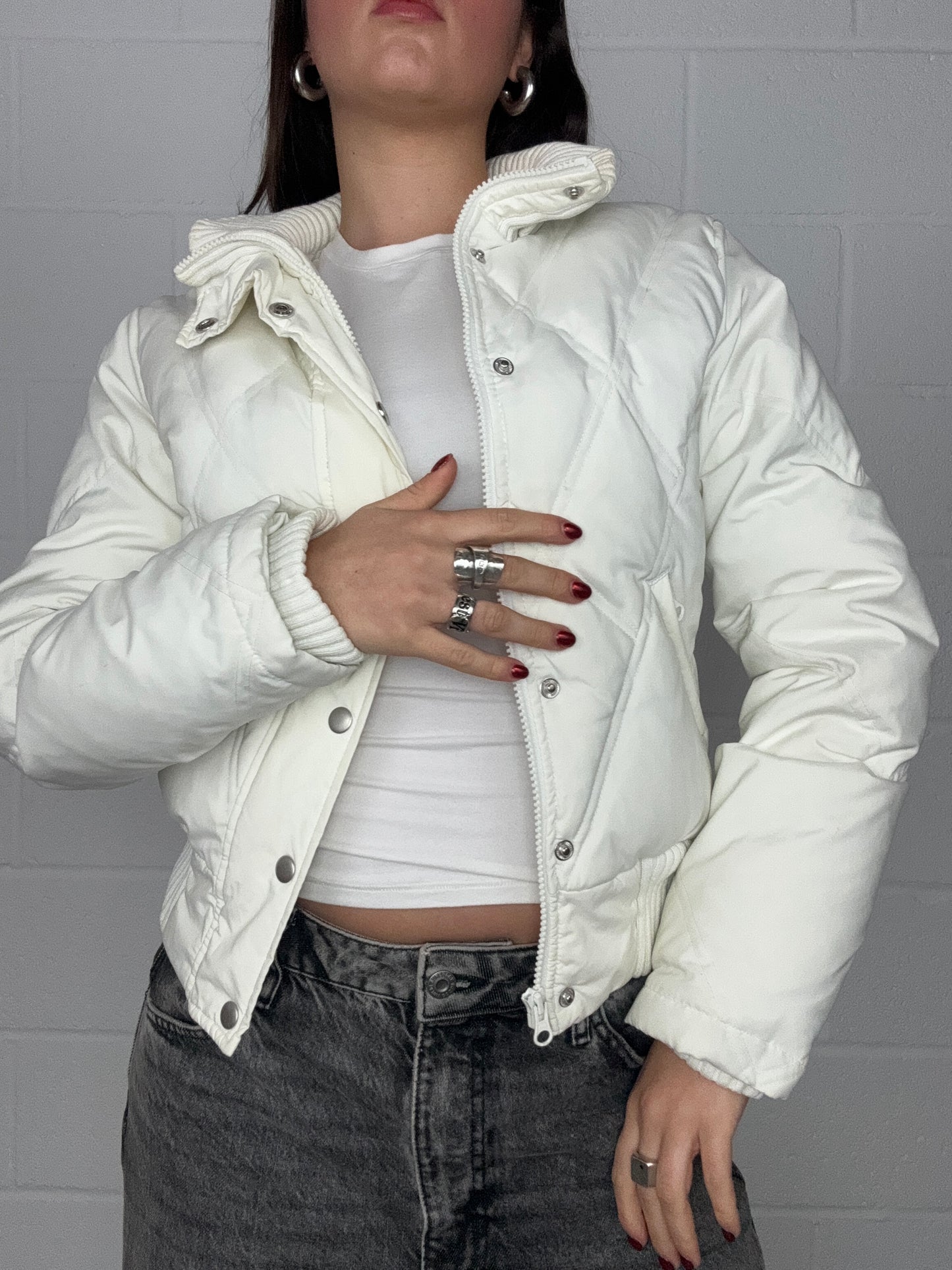 Cream Y2K Puffer Jacket (UK8)