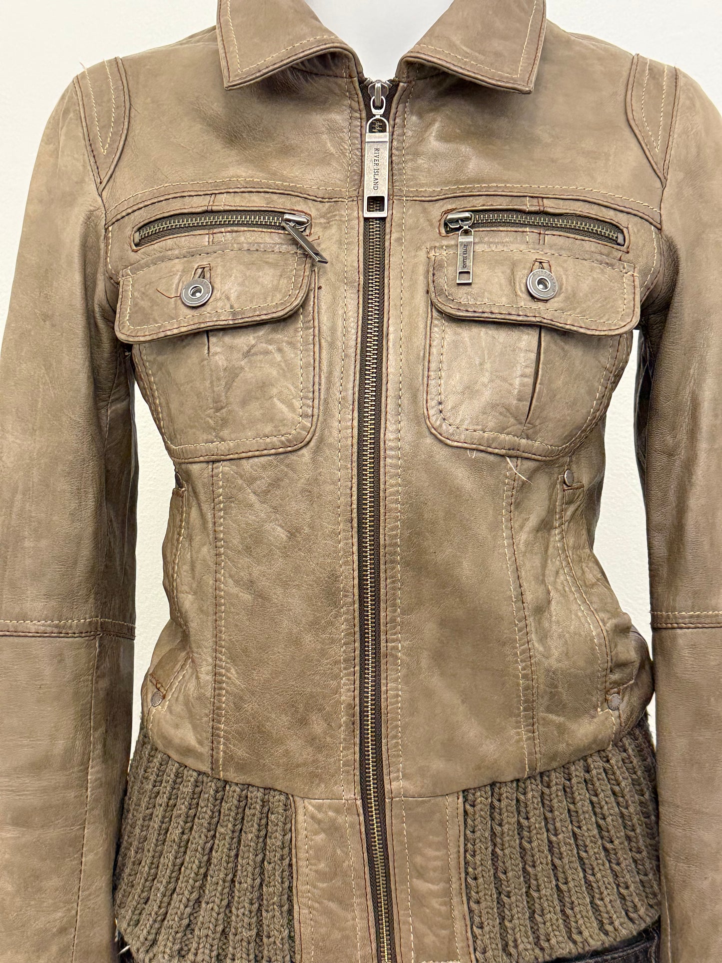 Leather Bomber Jacket (UK12)