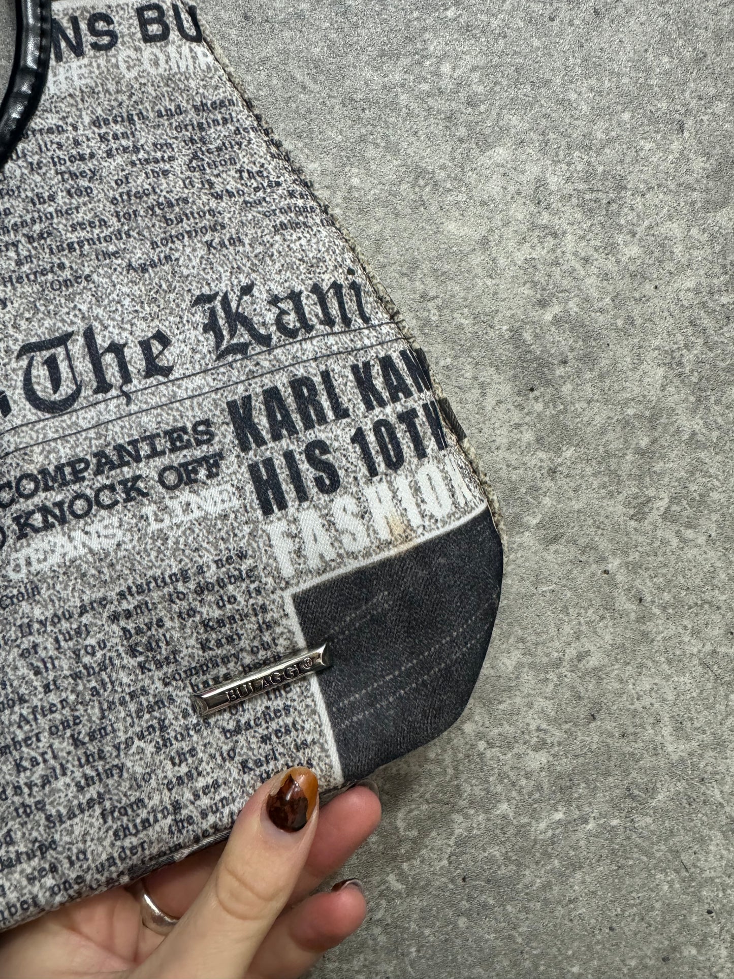 Bulaggi Newspaper Print Shoulder  Bag