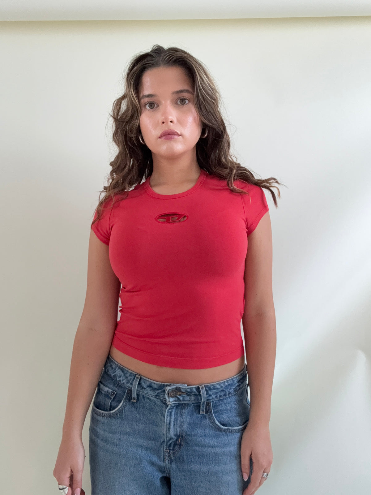 Diesel Cut Out Baby Tee (XS)