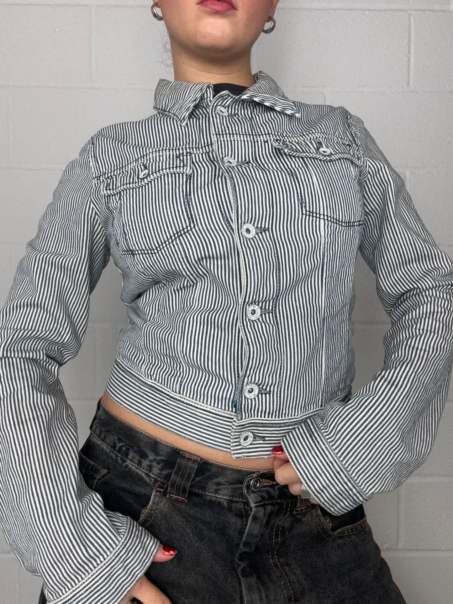 Diesel Pinstripe Denim Jacket (S)