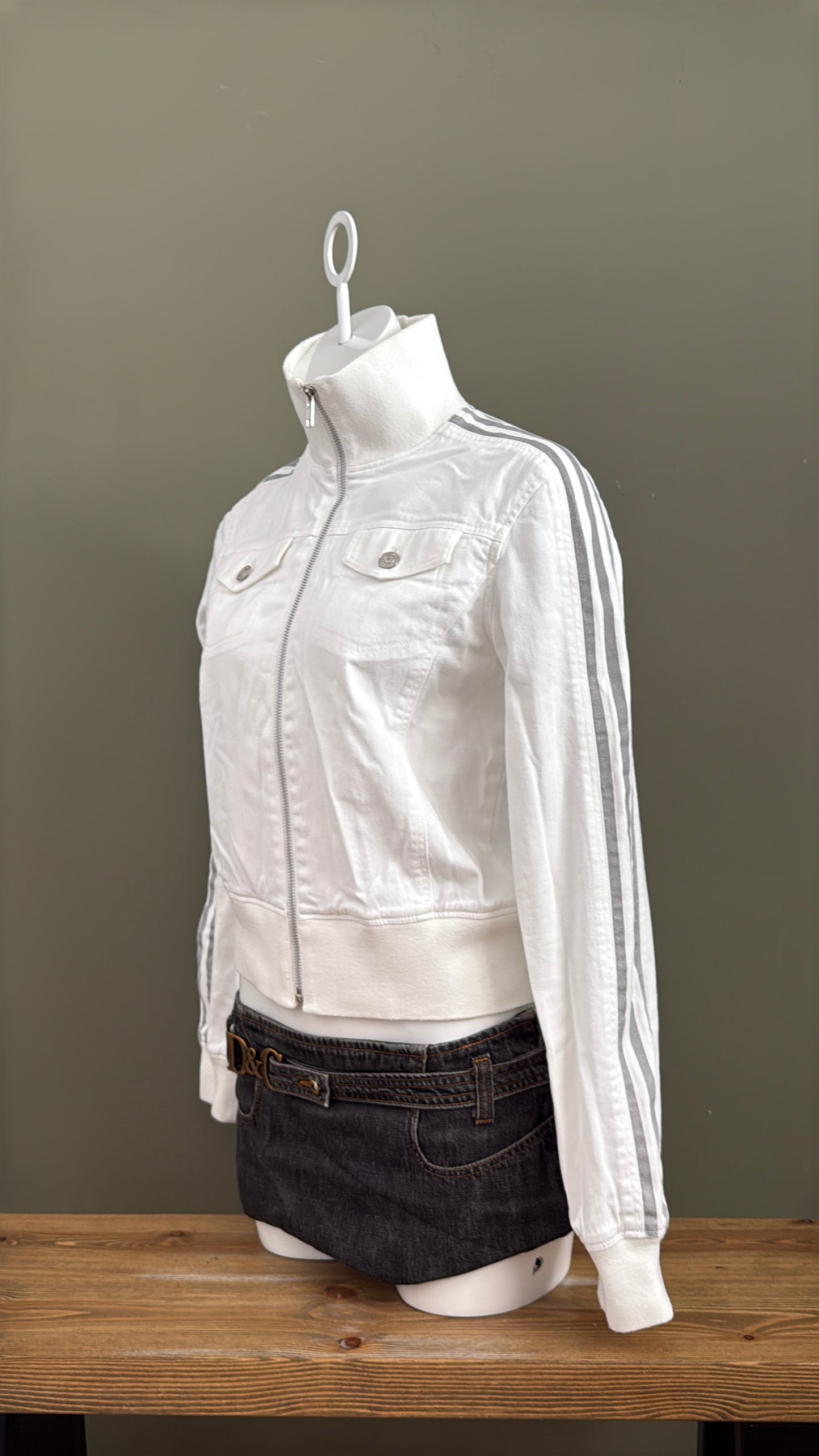 White Adidas Cargo Jacket (UK12)