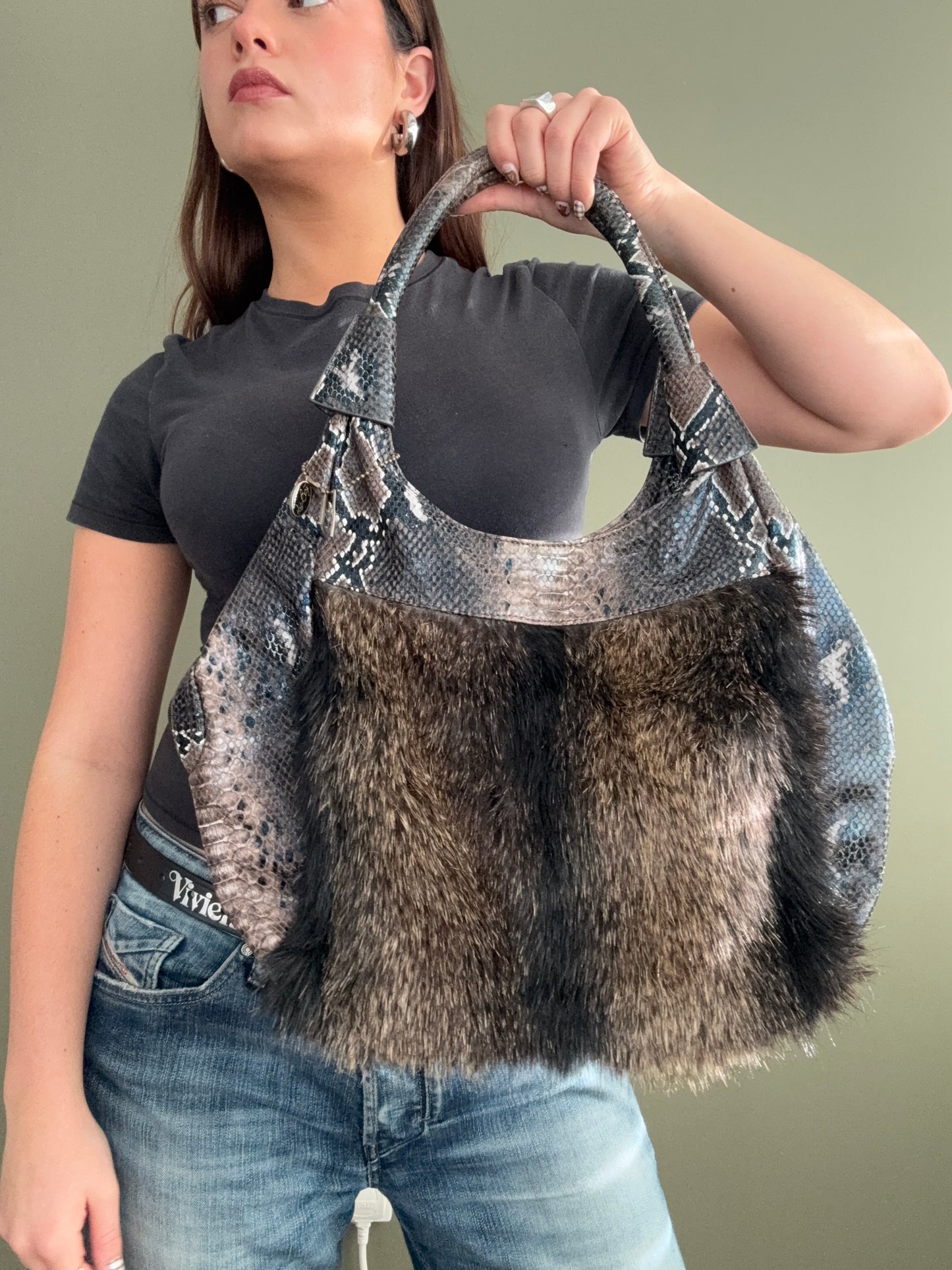 Bulaggi Faux Fur/Leather Bag
