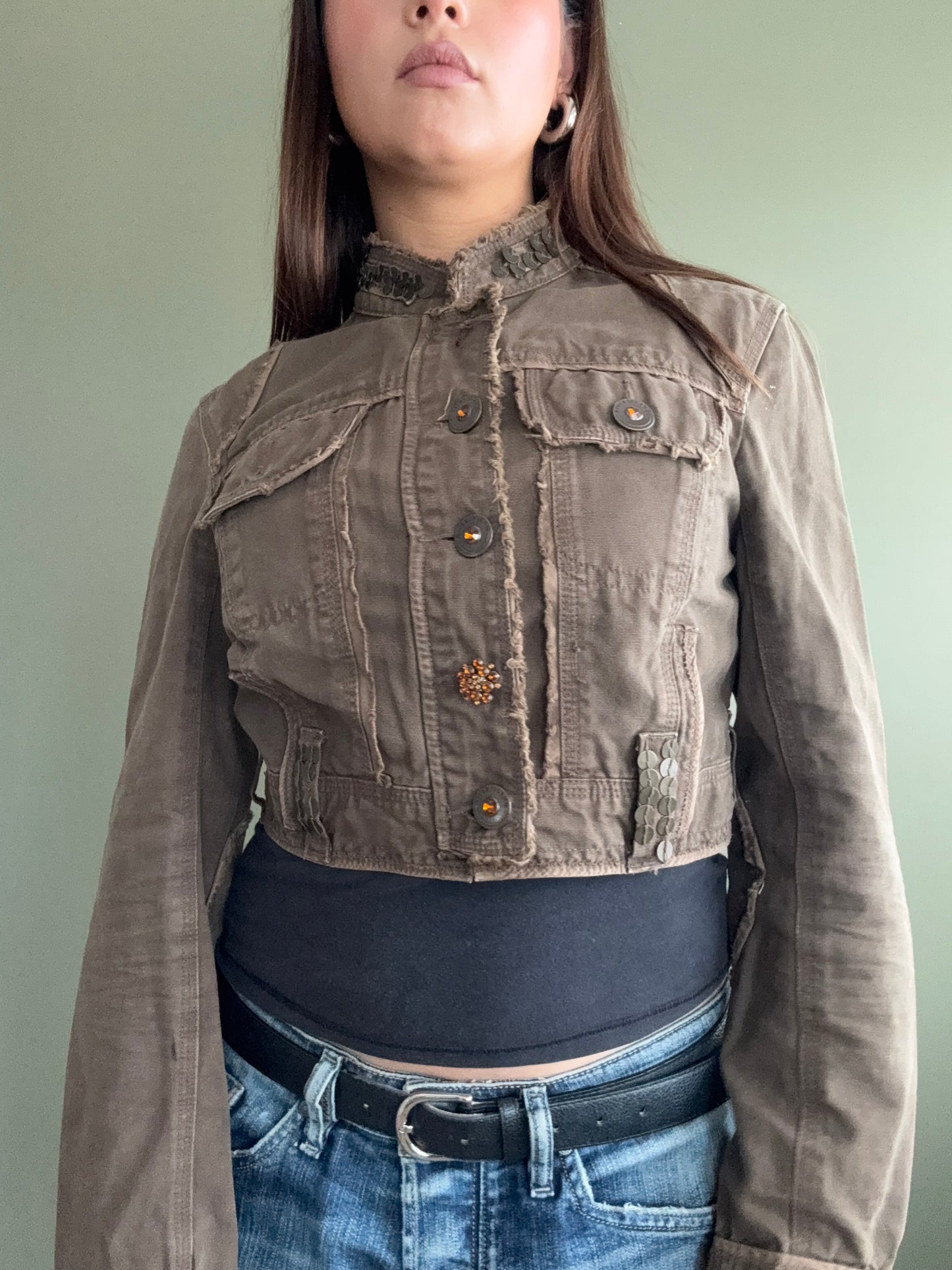 Y2K Cropped Jacket (UK12)