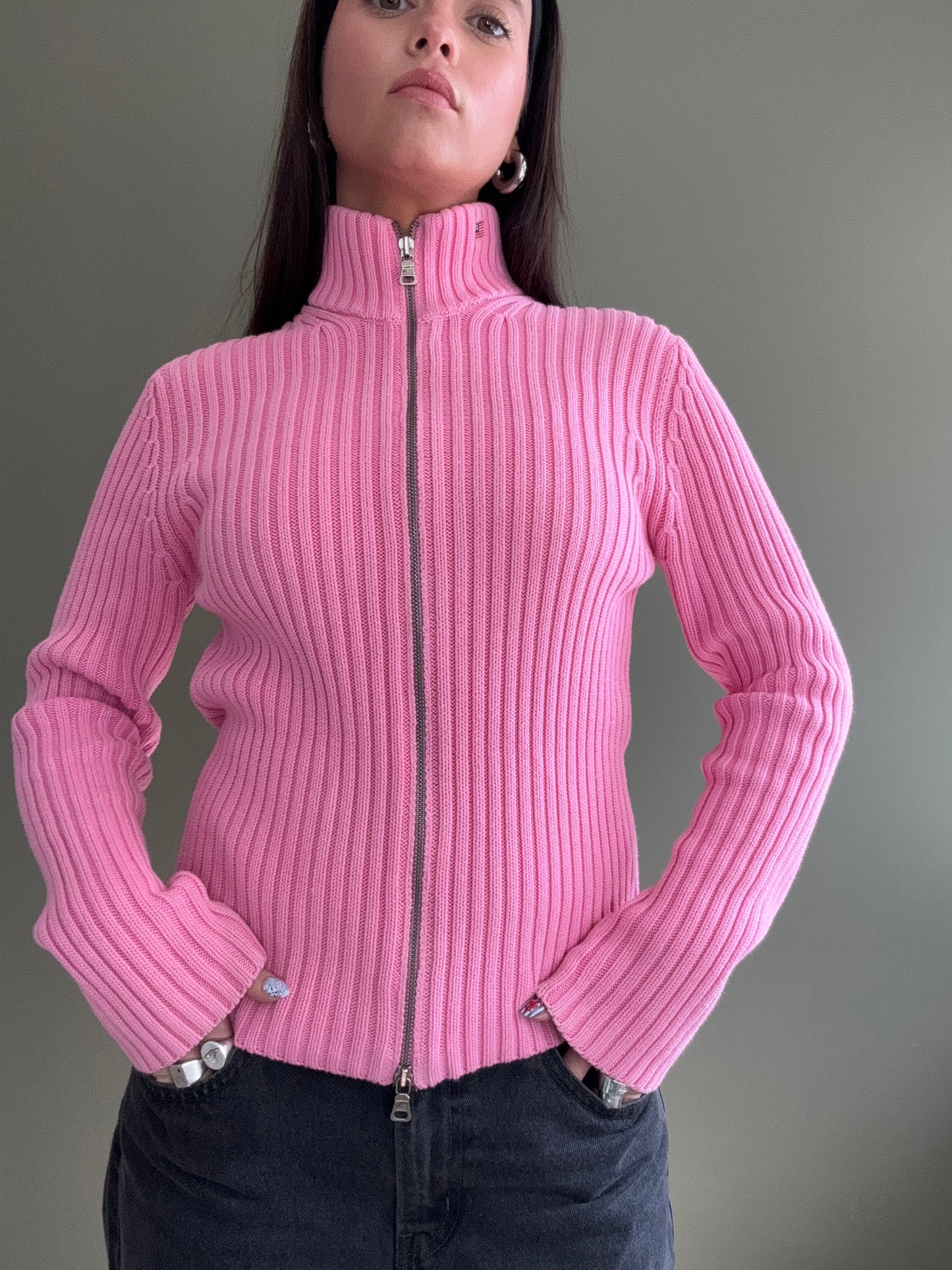 Pink Ralph Lauren Double Zip Jumper (M)