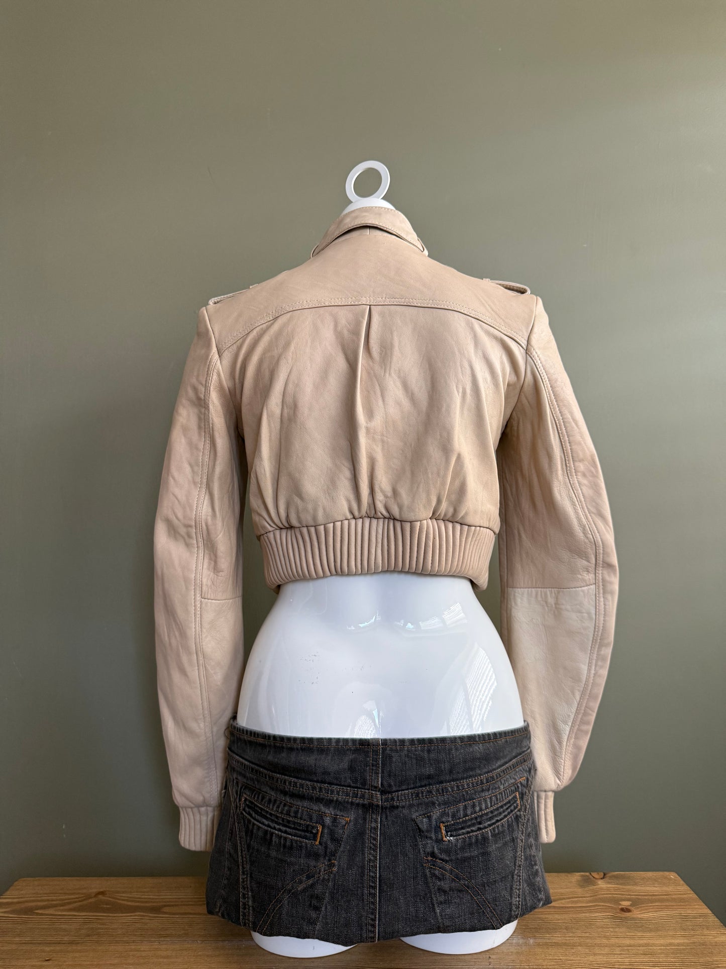Cropped Leather Jacket (M)